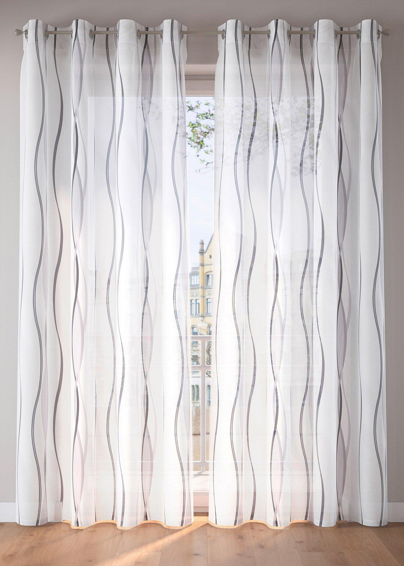 Gardine mit Wellenmuster (1er Pack)