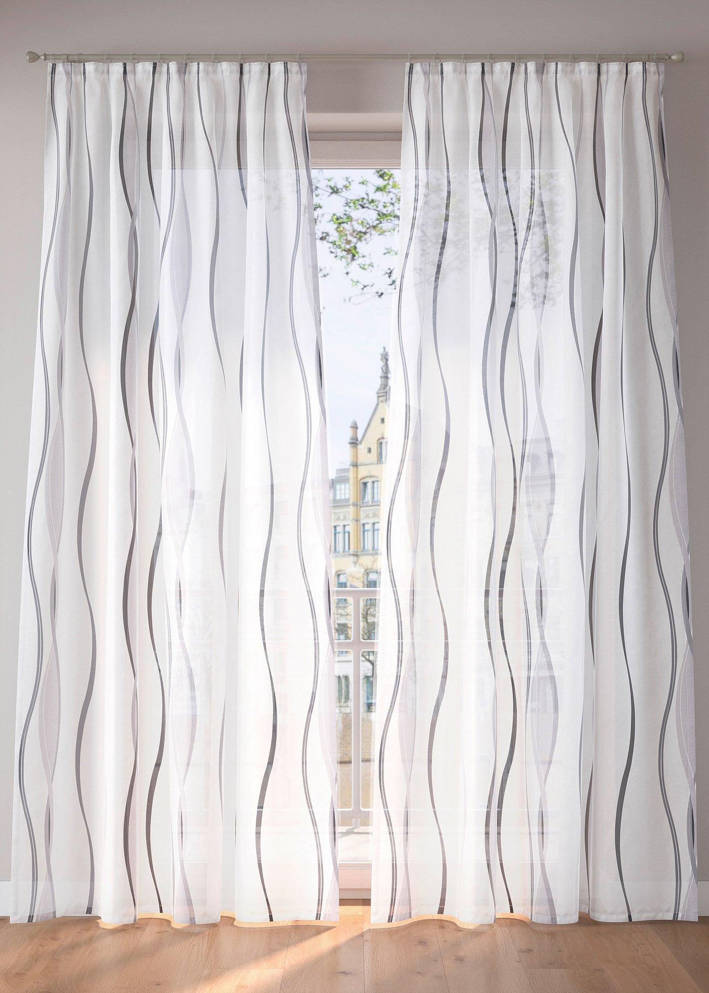 Gardine mit Wellenmuster (1er Pack)
