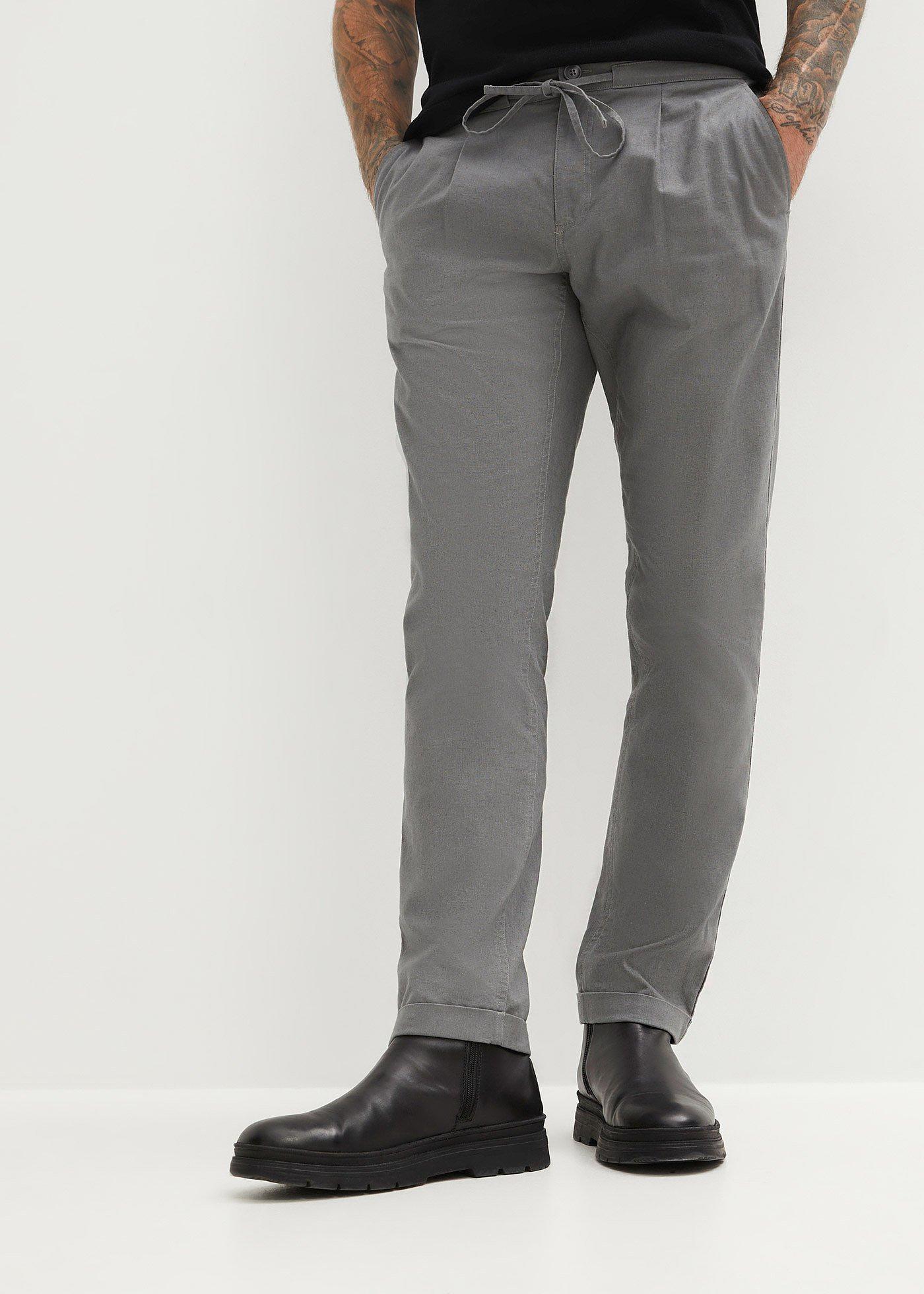 Moderne Chinohose Mit Bundfalte Und Leinenanteil Im Regular Fit Rauchgrau moderne-chinohose-mit-bundfalte-und-leinenanteil-im-regular-fit-rauchgrau
