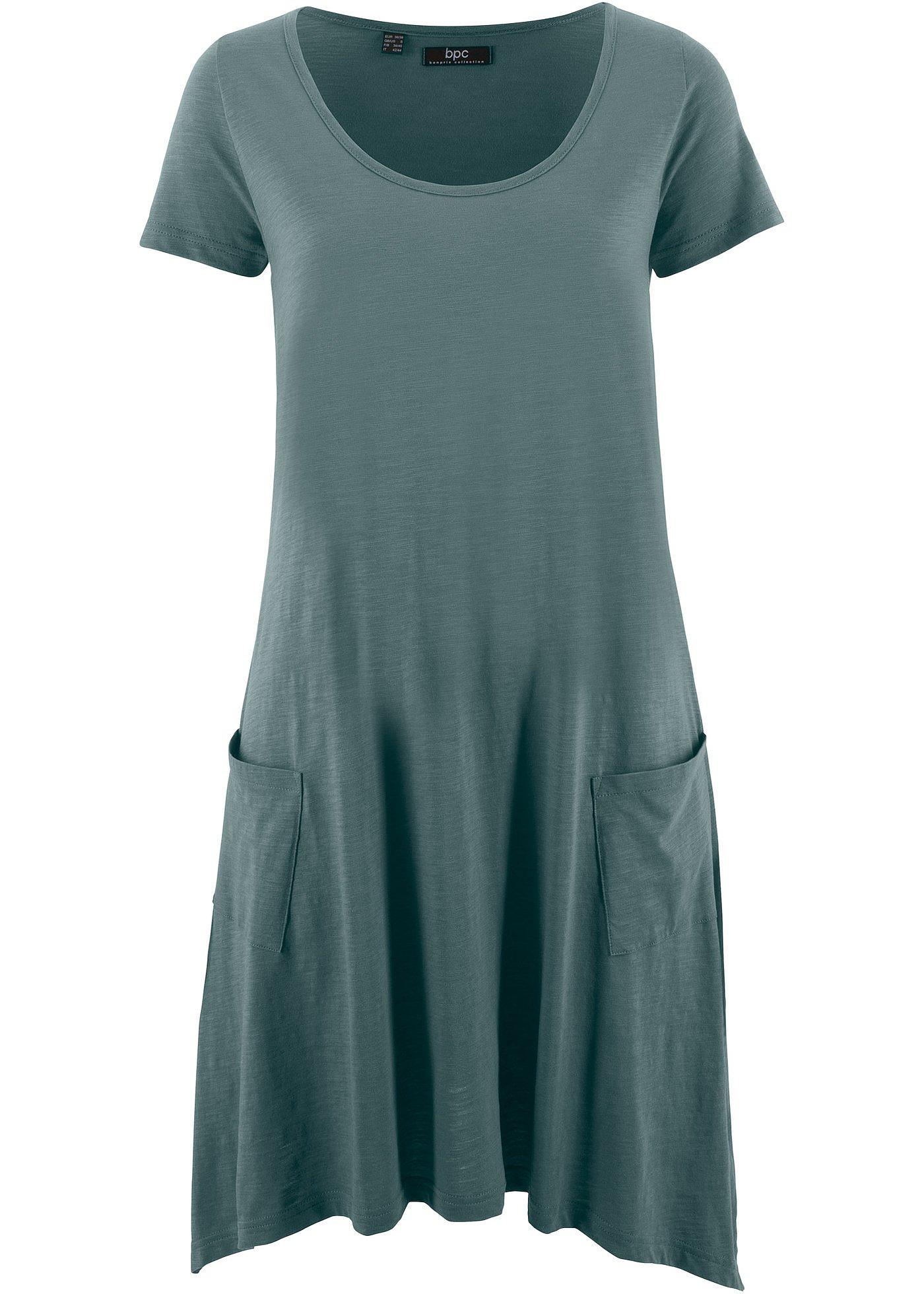 Kurzes Baumwoll-Shirtkleid aus Flammgarn