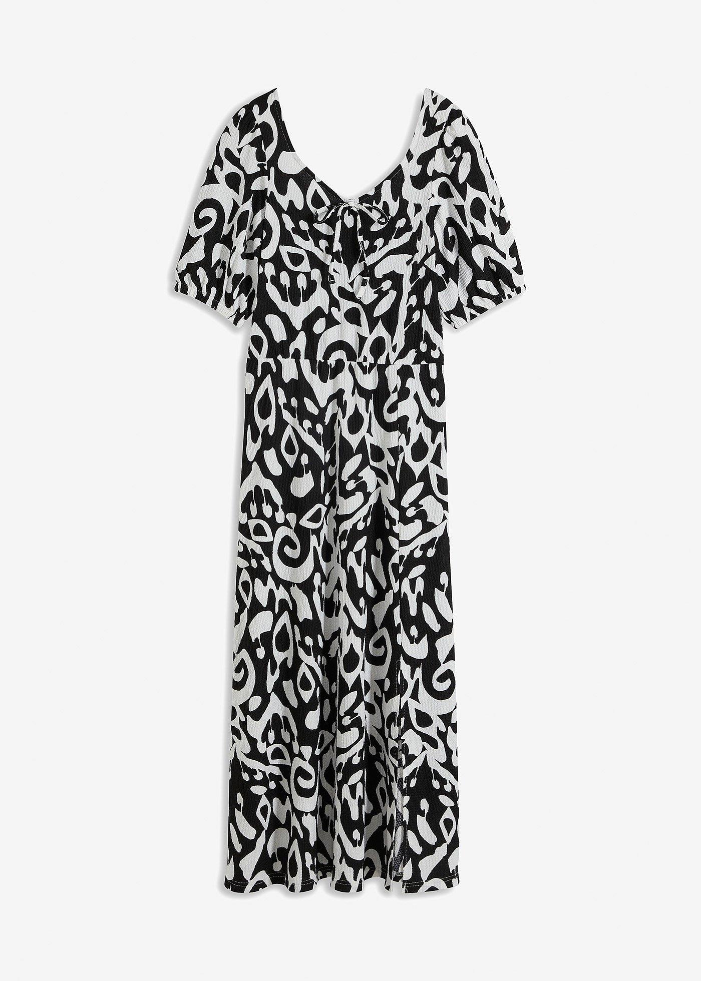 Kleid aus Jersey-Crêpe mit langem Schlitz