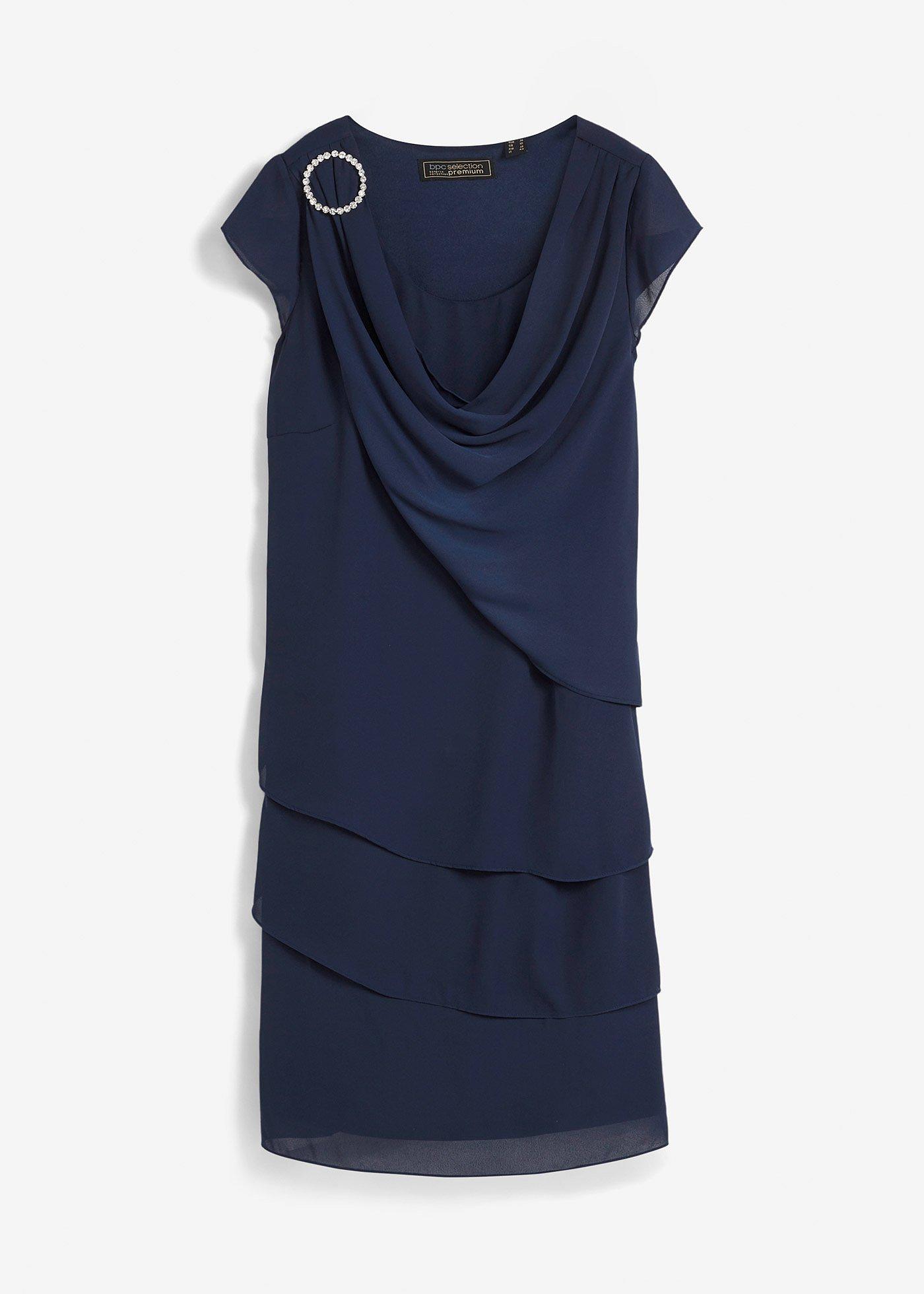Minikleid im Lagen-Look mit dekorativem Accessoire