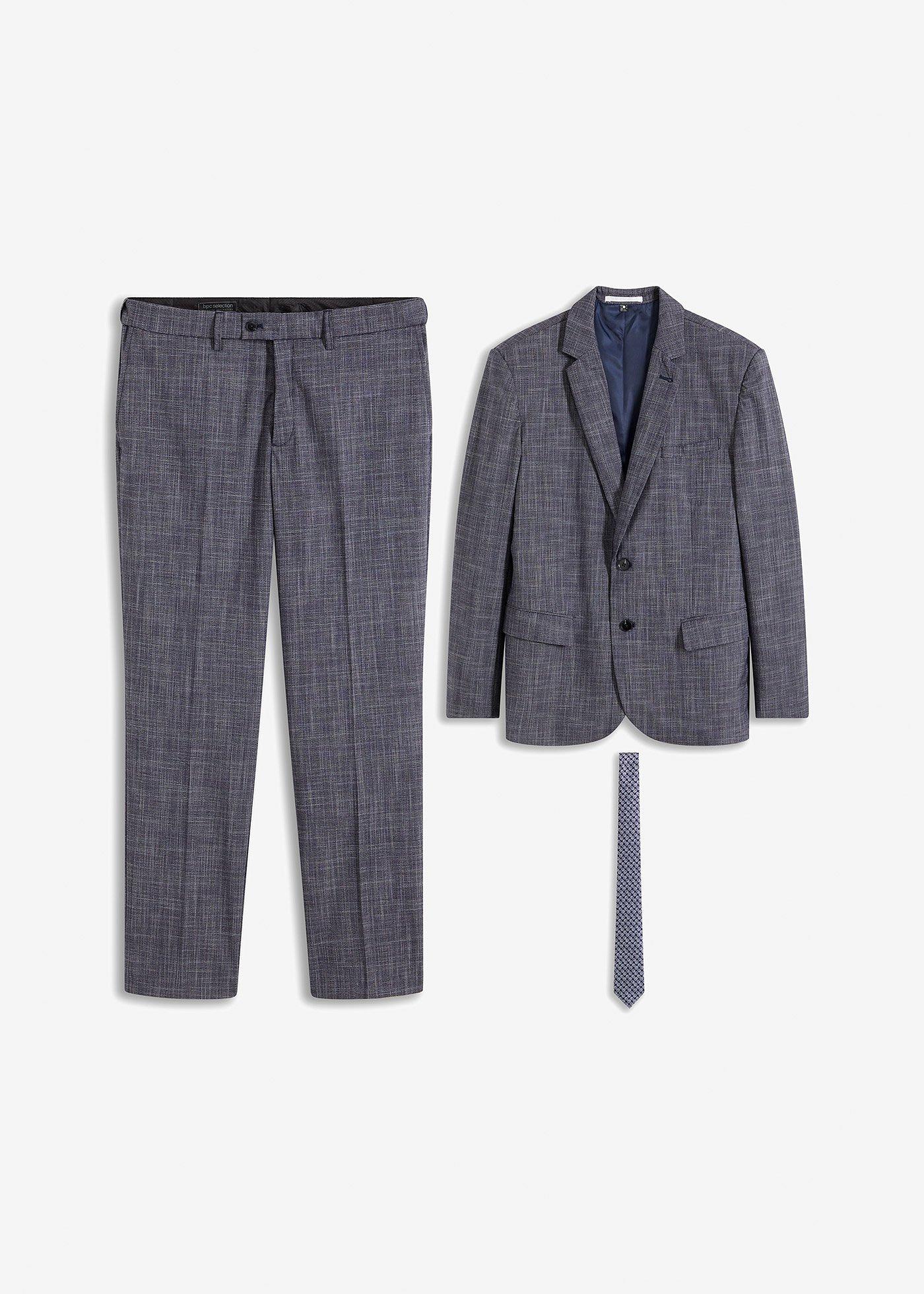 Anzug mit Krawatte (3-tlg.Set), Regular Fit