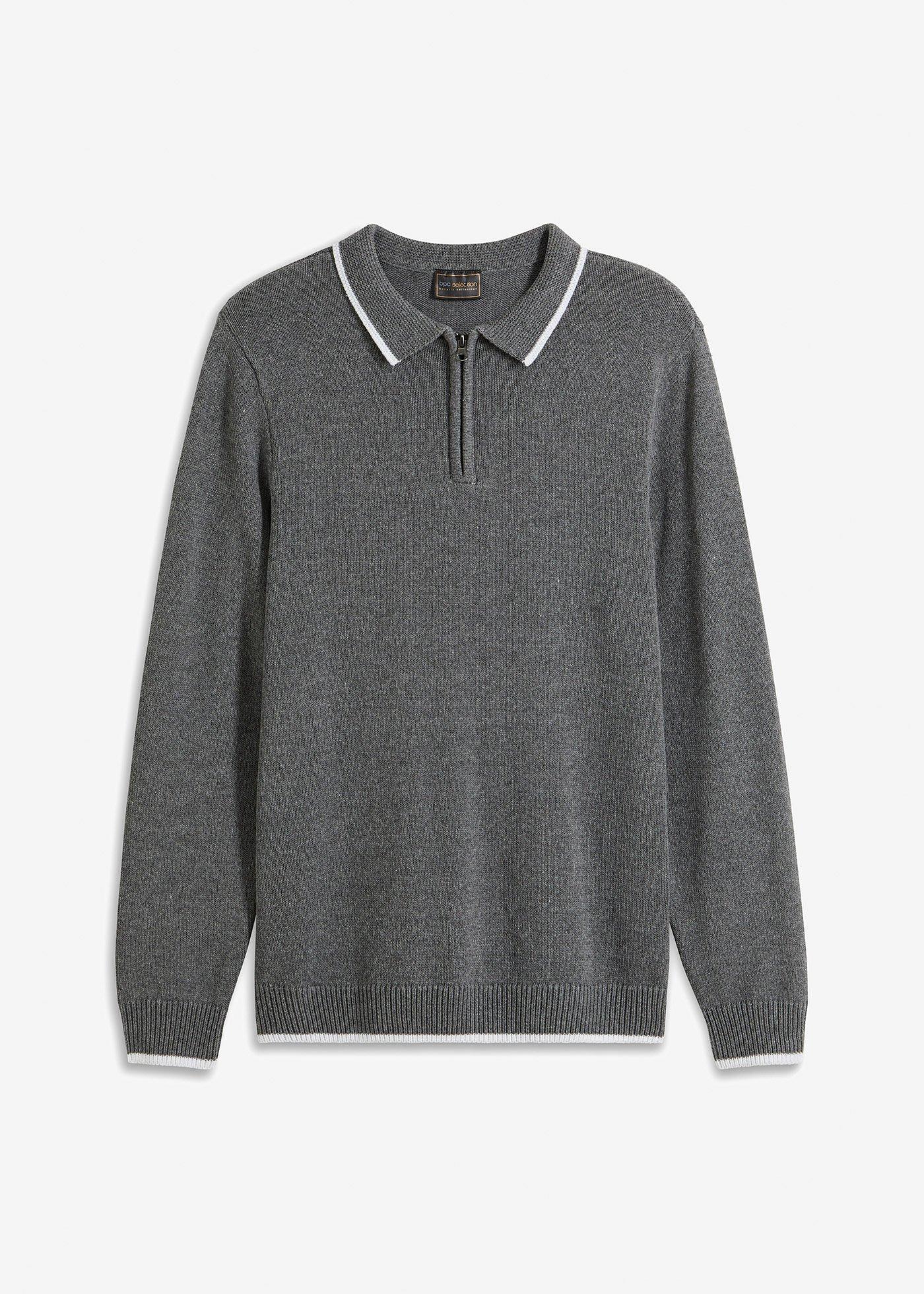 Polo Pullover mit recycelter Baumwolle