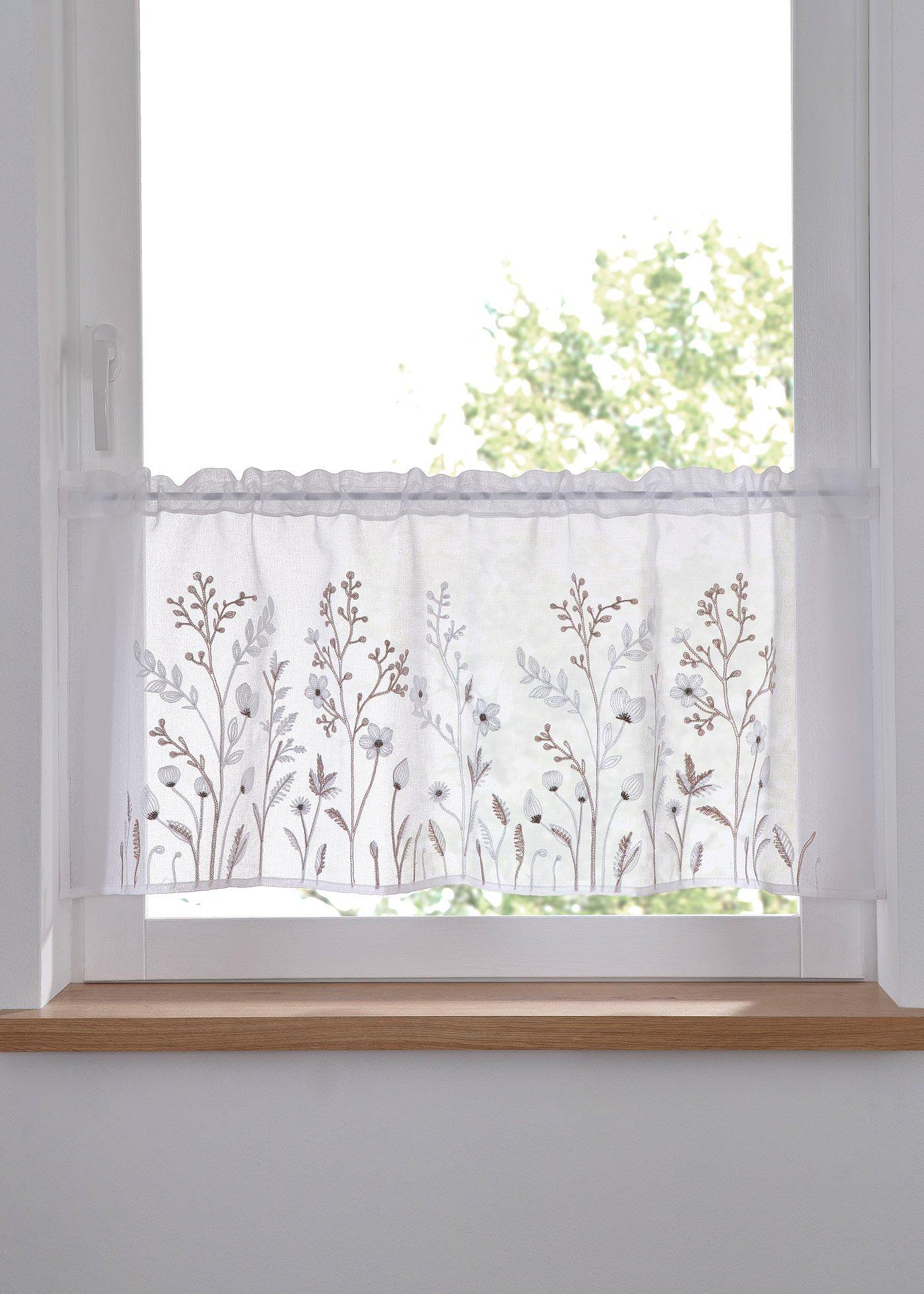 Scheibengardine mit recyceltem Polyester