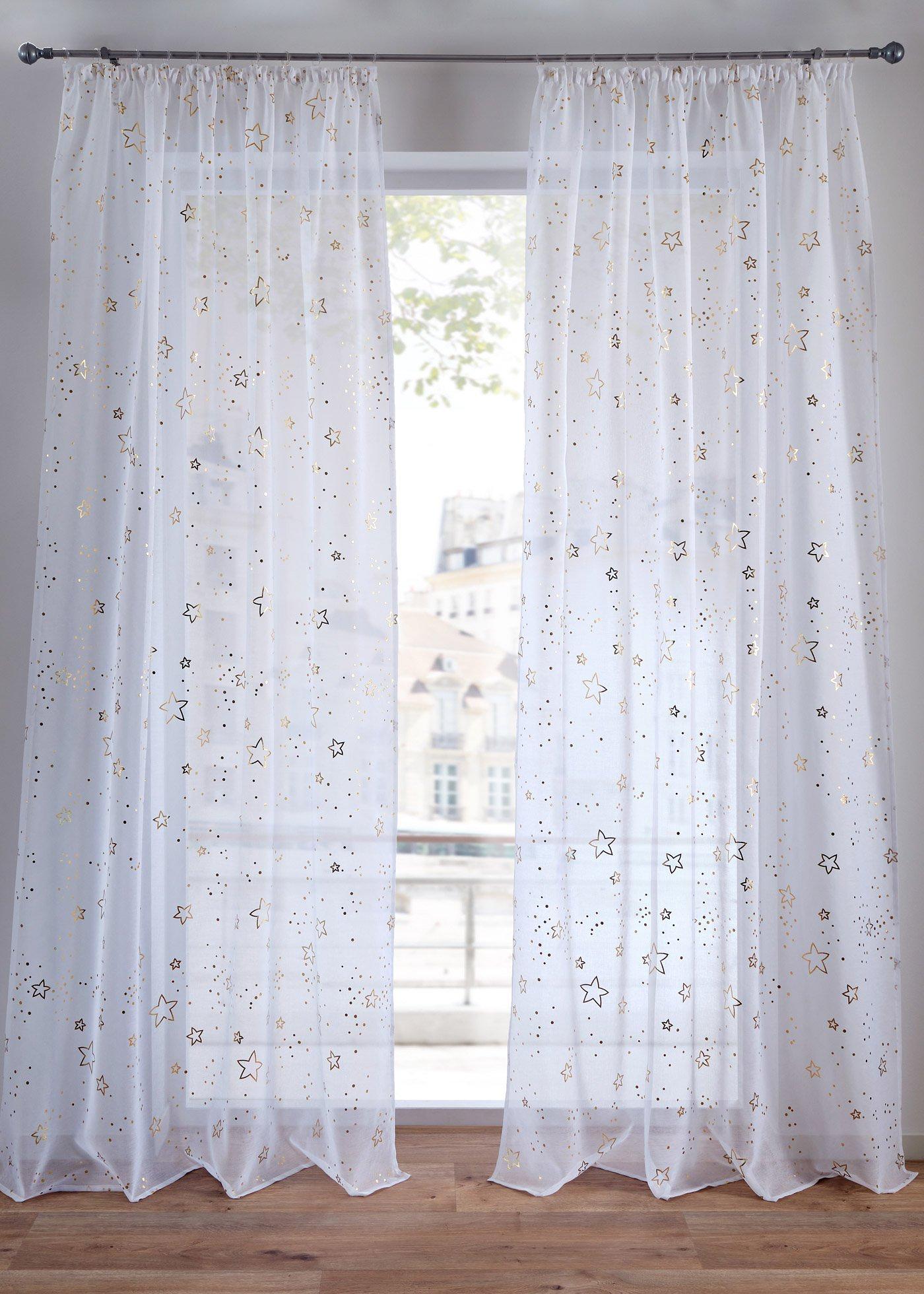 Gardine mit recyceltem Polyester mit Glanzdruck (1er Pack)