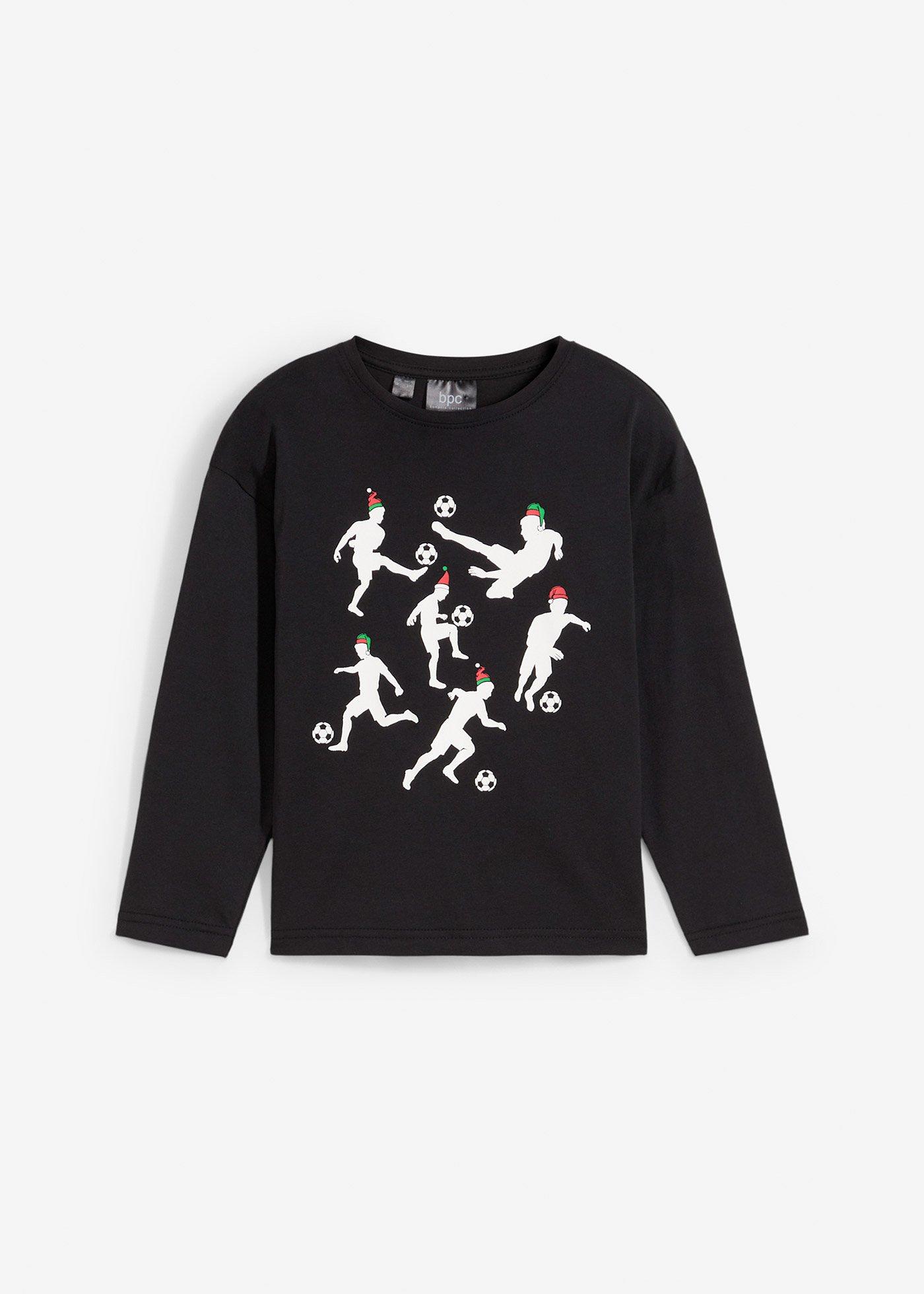 Jungen Langarmshirt mit Weihnachtsmotiv aus Bio Baumwolle