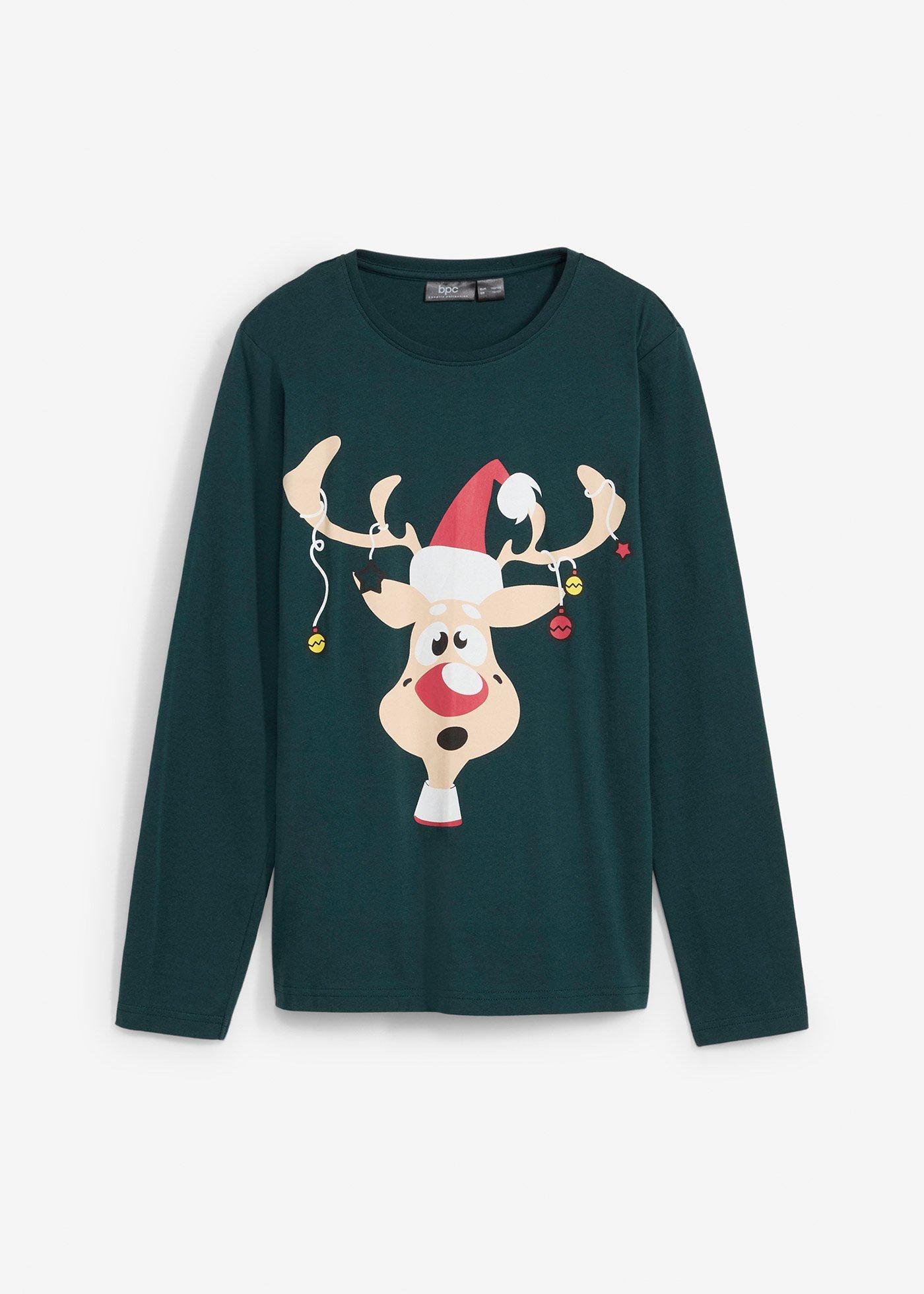 Langarmshirt mit Weihnachtsmotiv aus reiner Bio-Baumwolle