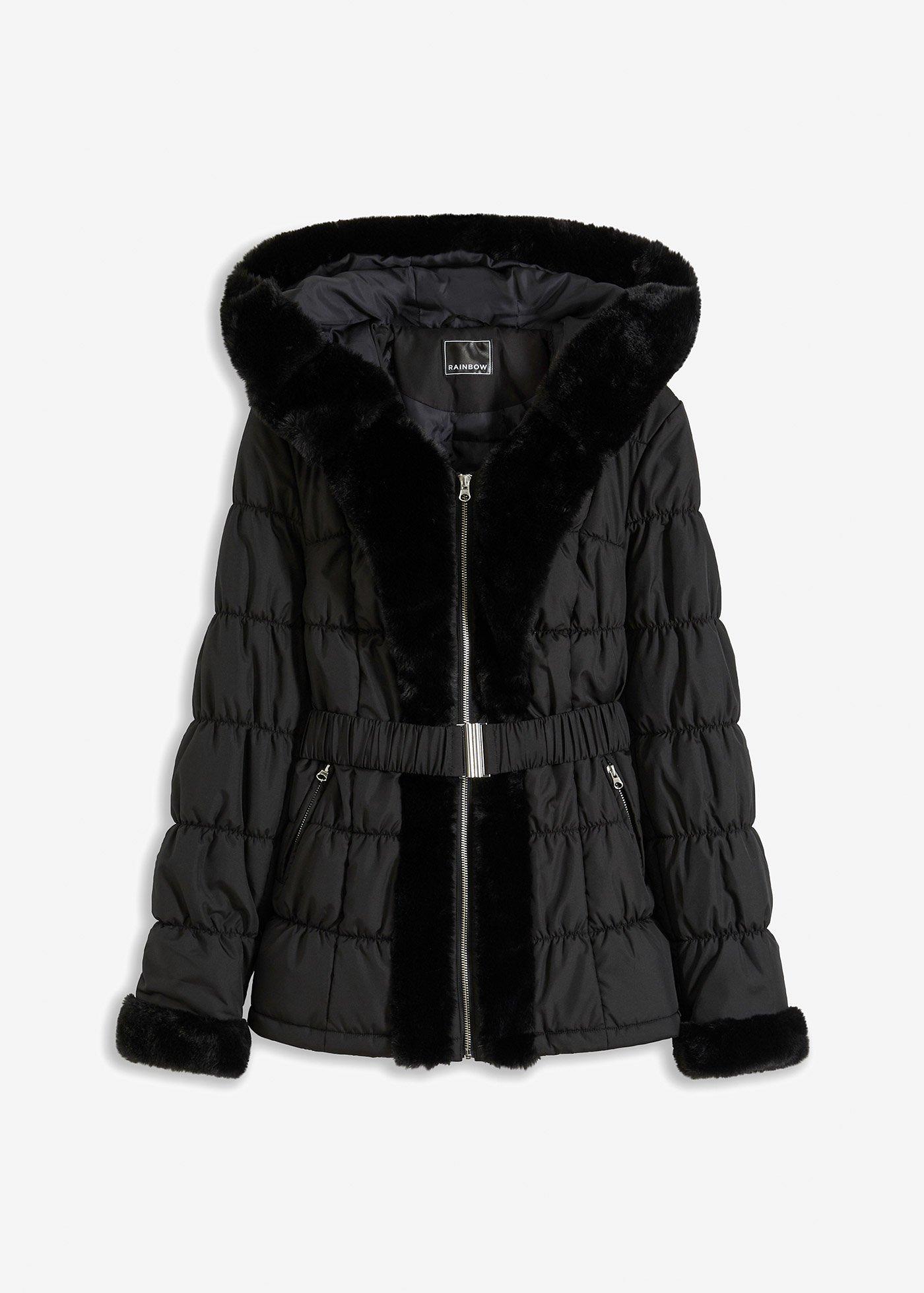 Steppjacke mit Fellimitat