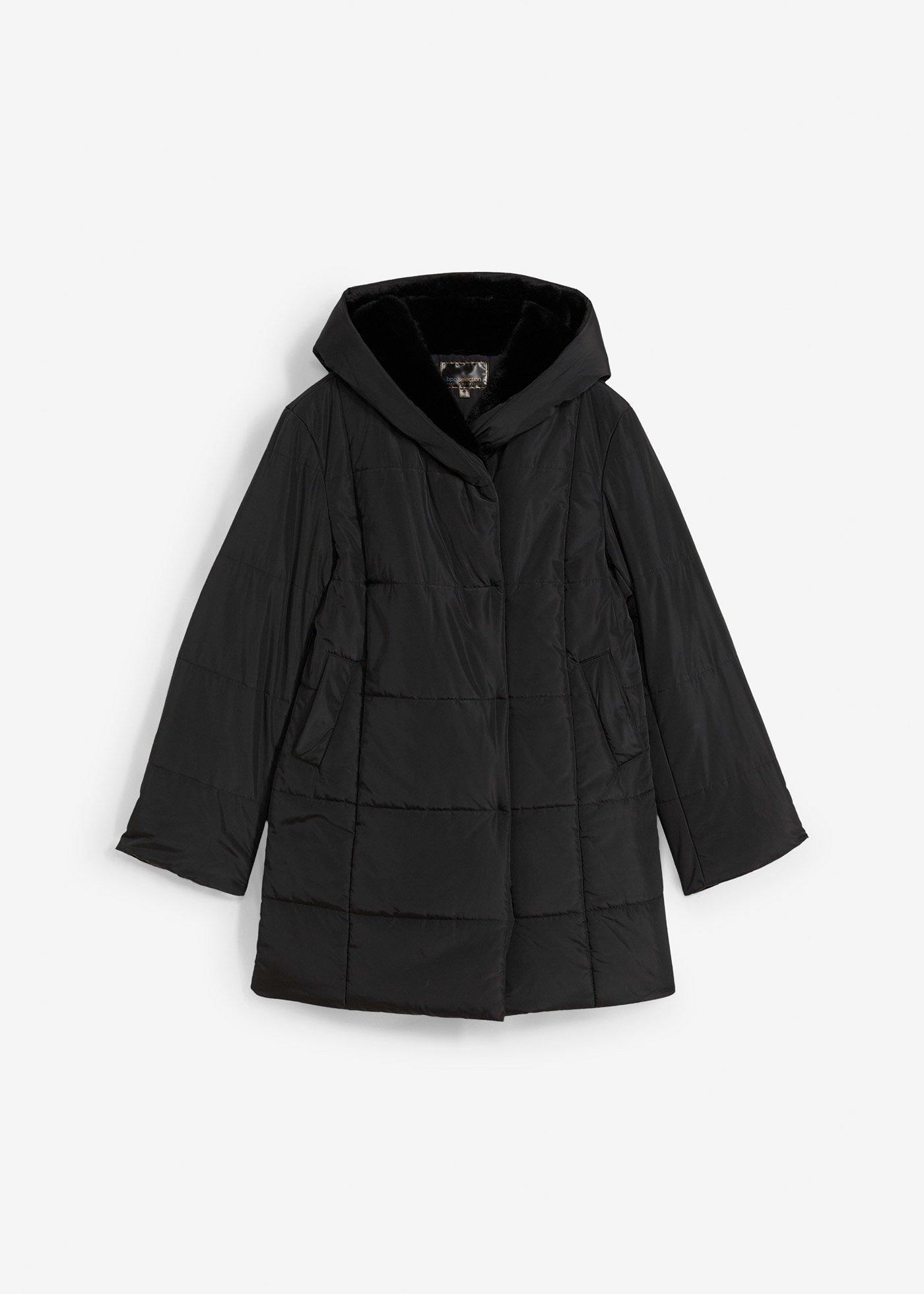 Steppjacke mit Fellimitatbesatz