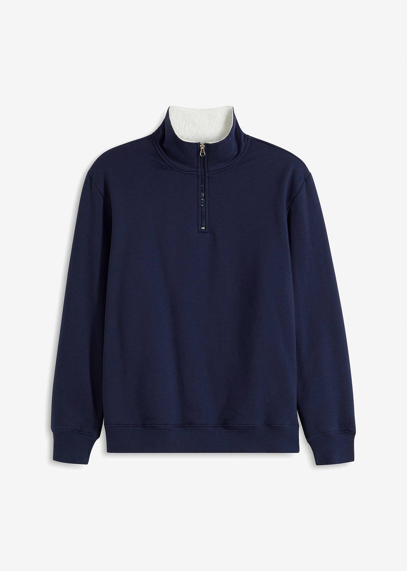 Thermo-Sweatshirt mit Troyer-Kragen, warm gefüttert
