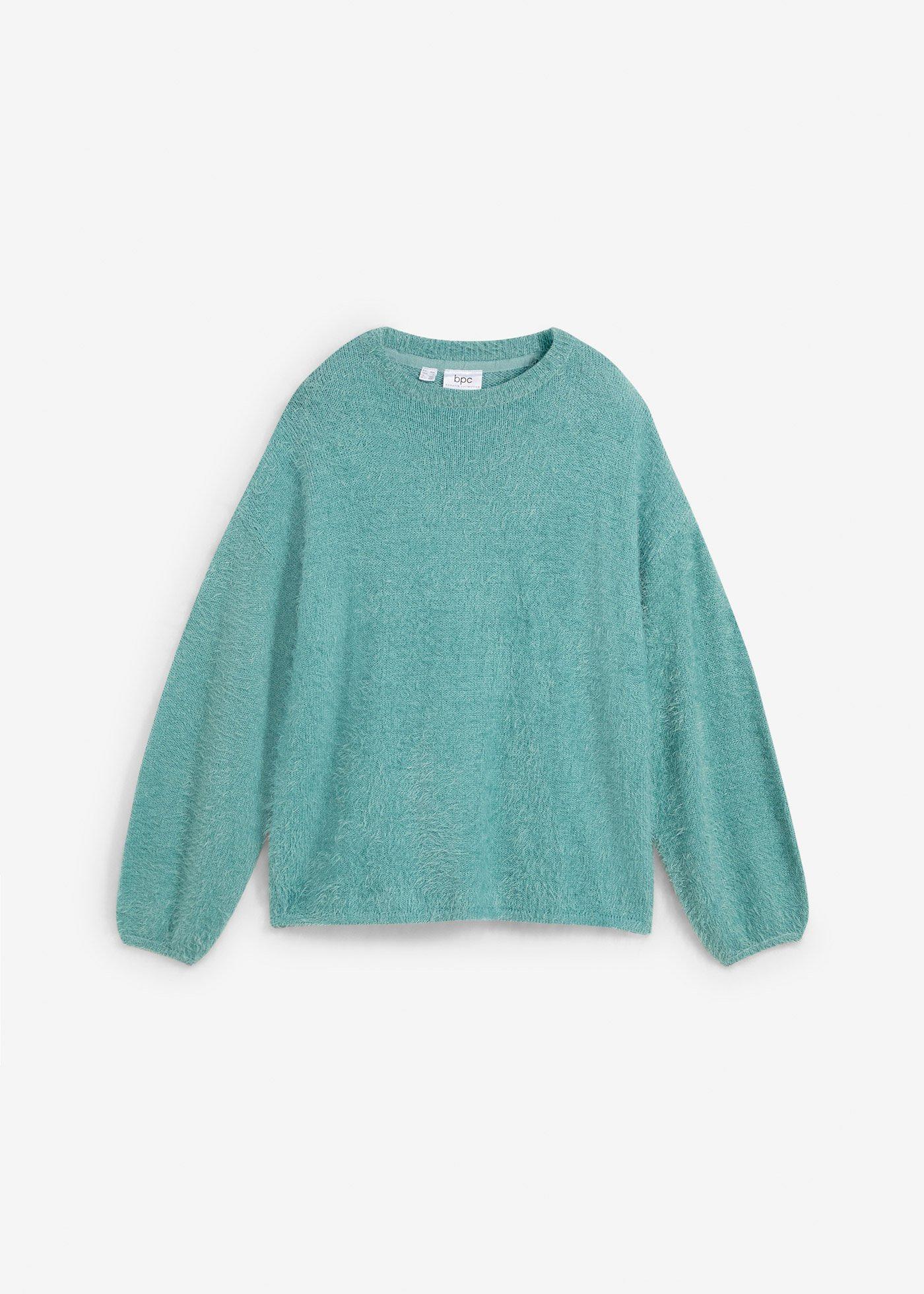 Pullover aus flauschigem Federgarn