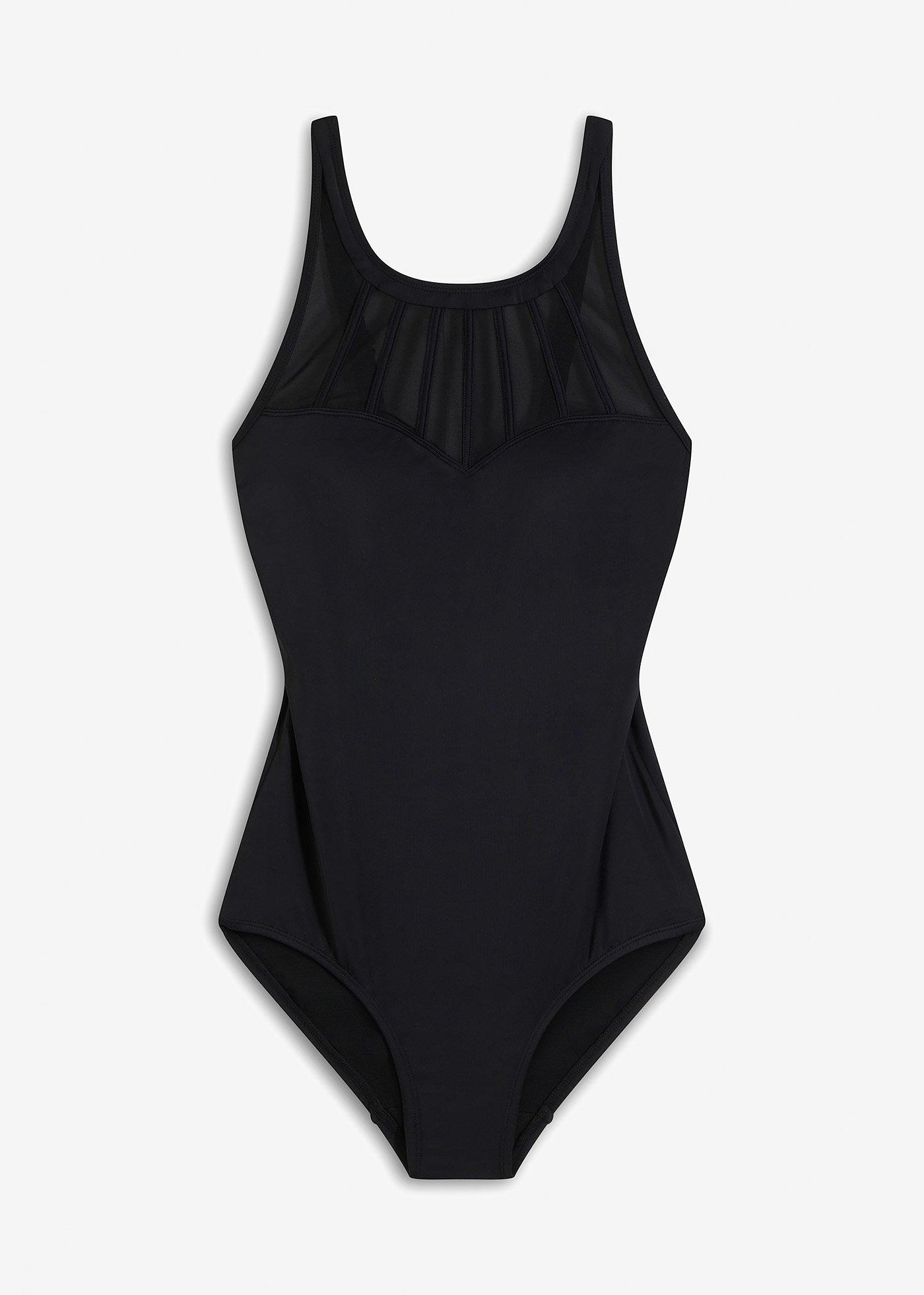 Medium Shape-Badeanzug mit transparentem Mesh