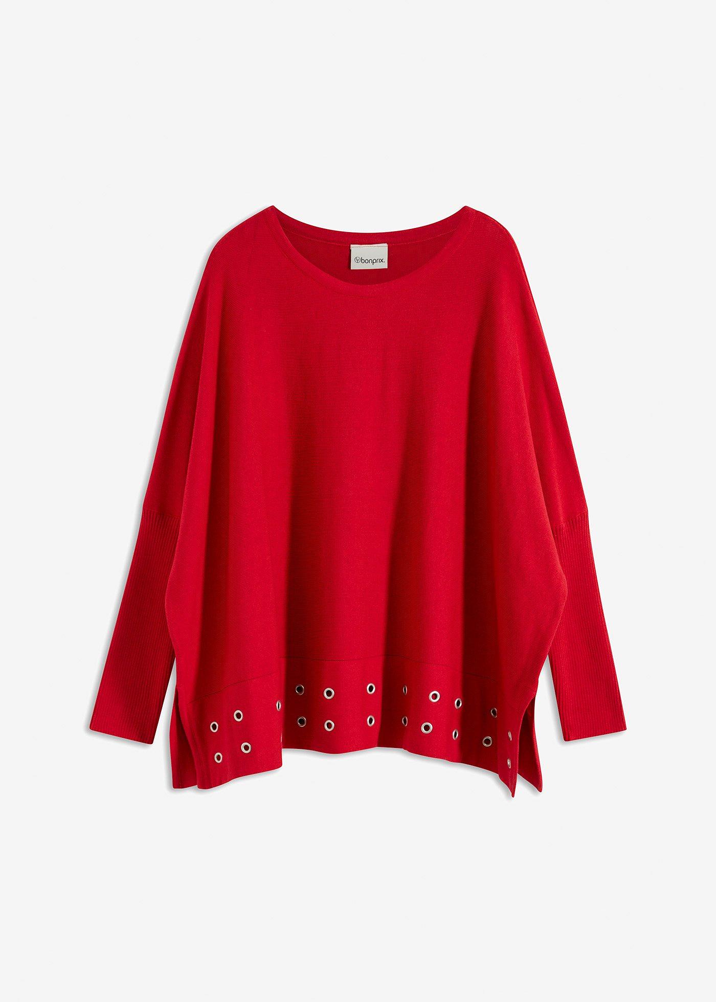 Poncho Pullover mit Ösen