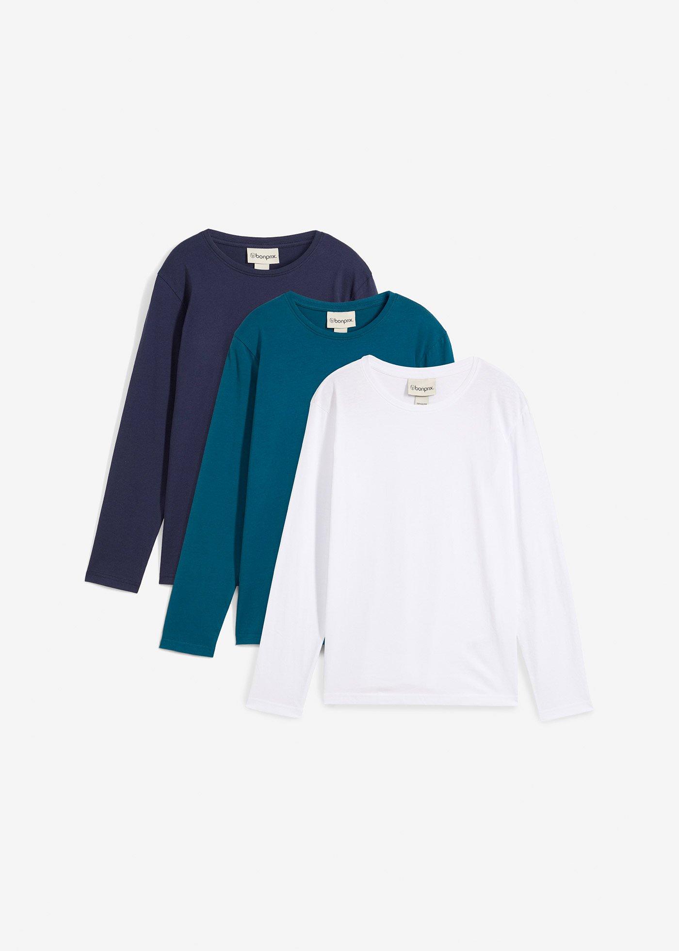 Langarmshirt mit Bio-Baumwolle (3er Pack)