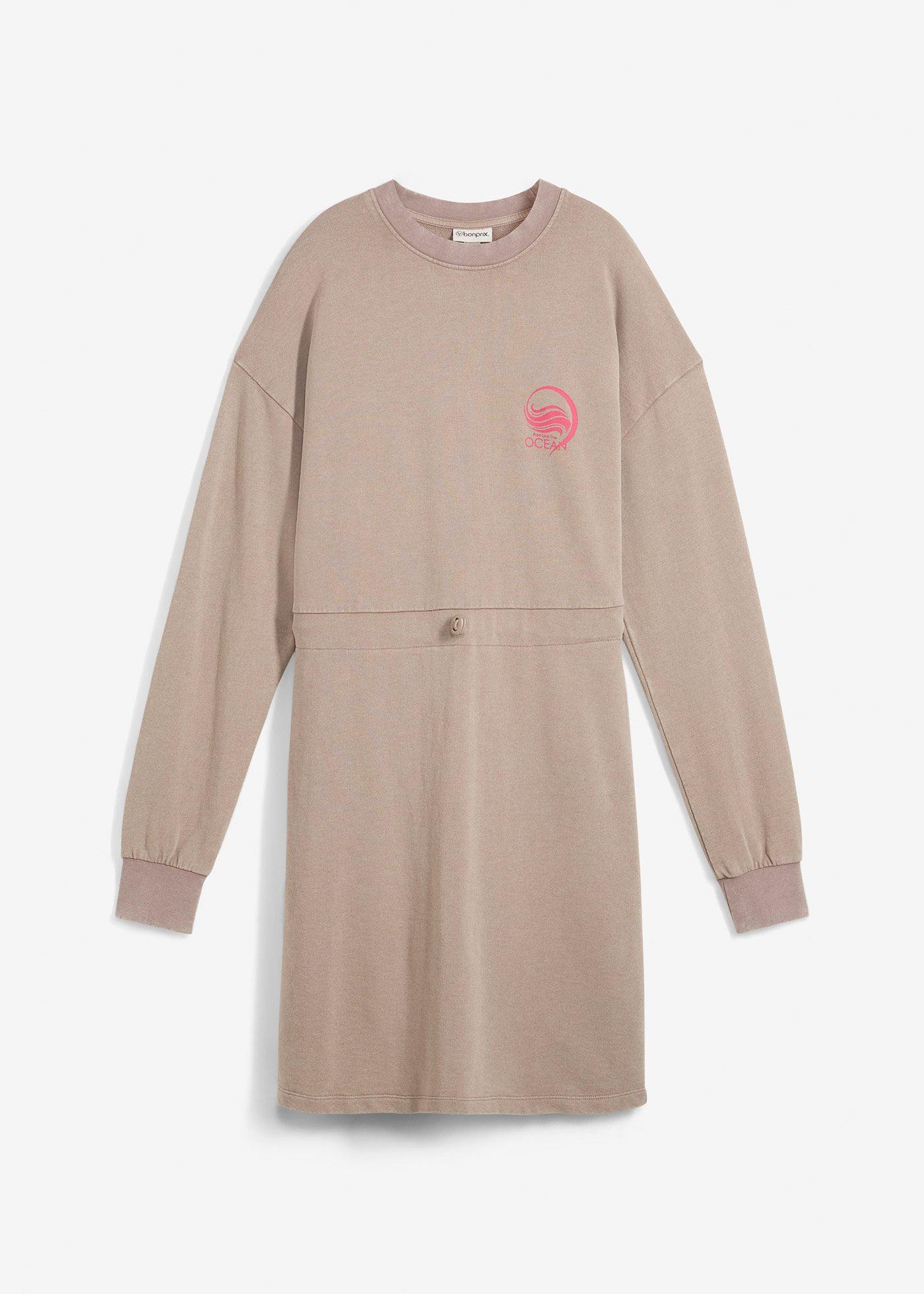 Sweatkleid im used Look