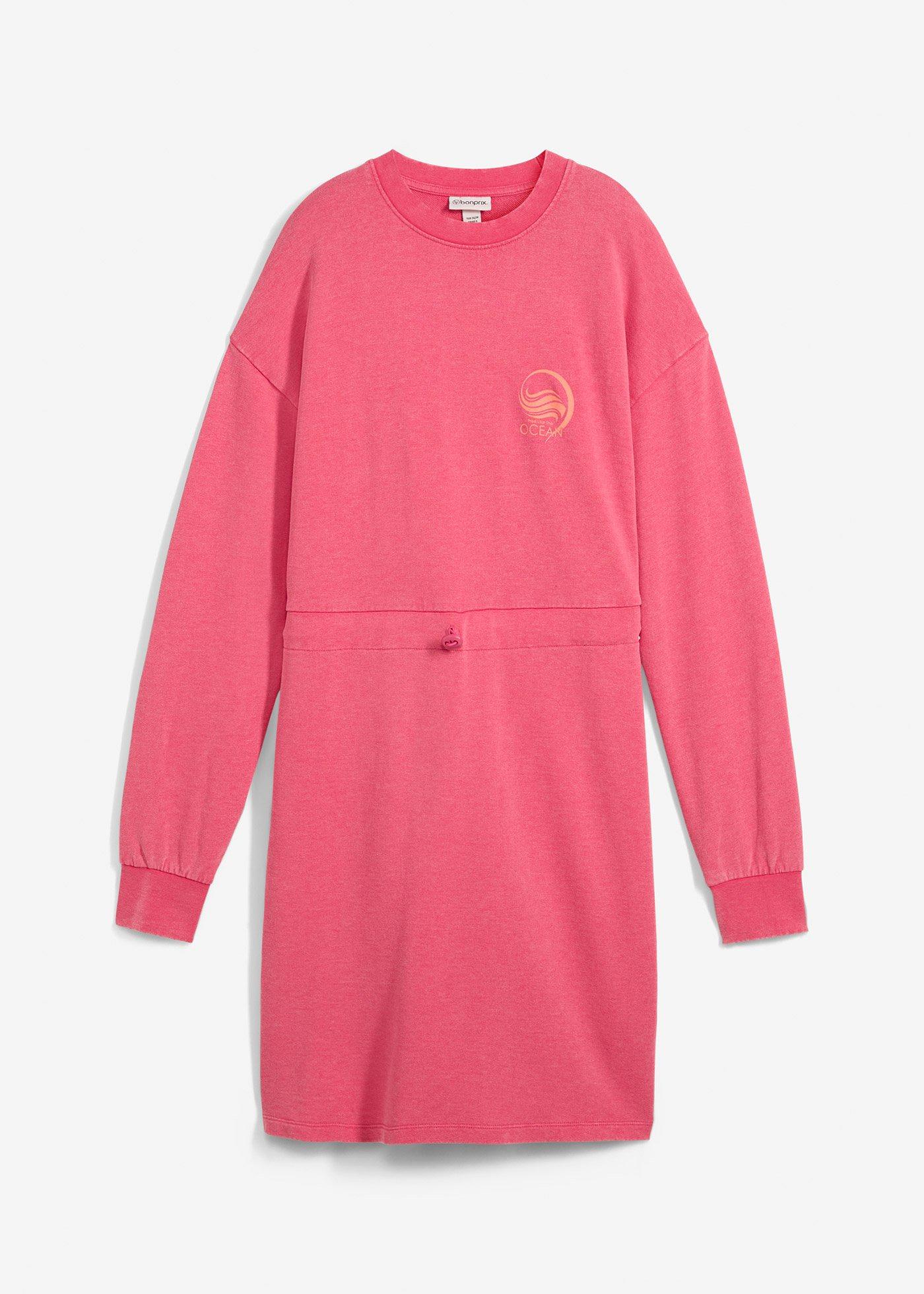 Sweatkleid im used Look