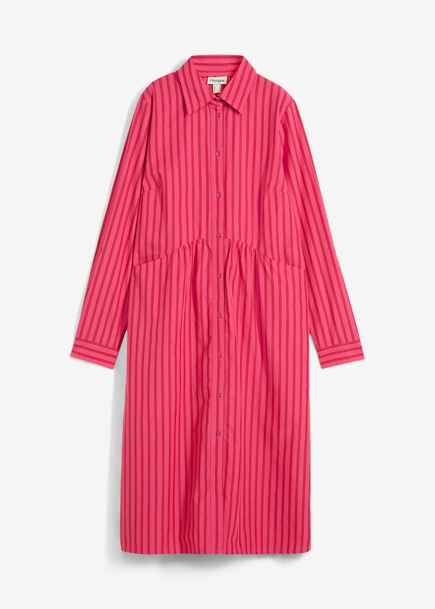Kleid mit Hemdkragen aus reiner Baumwolle