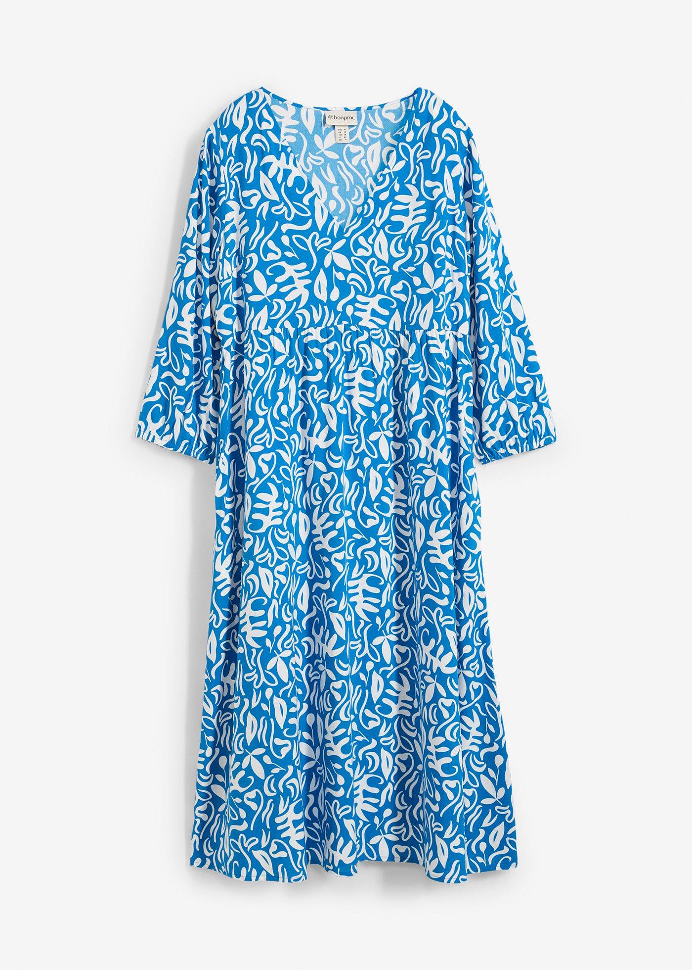 Kleid in Midilänge aus fließender Viskose