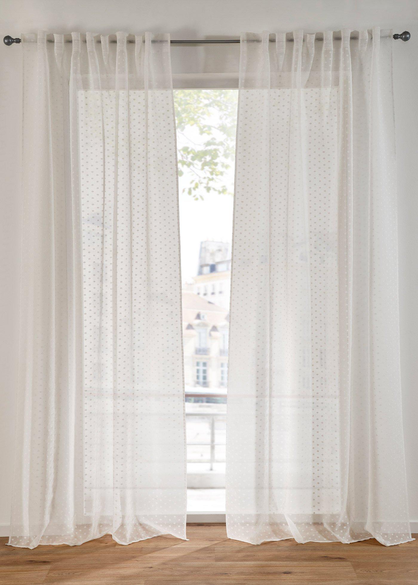 Gardine mit Jacquard Punkten (1er Pack)