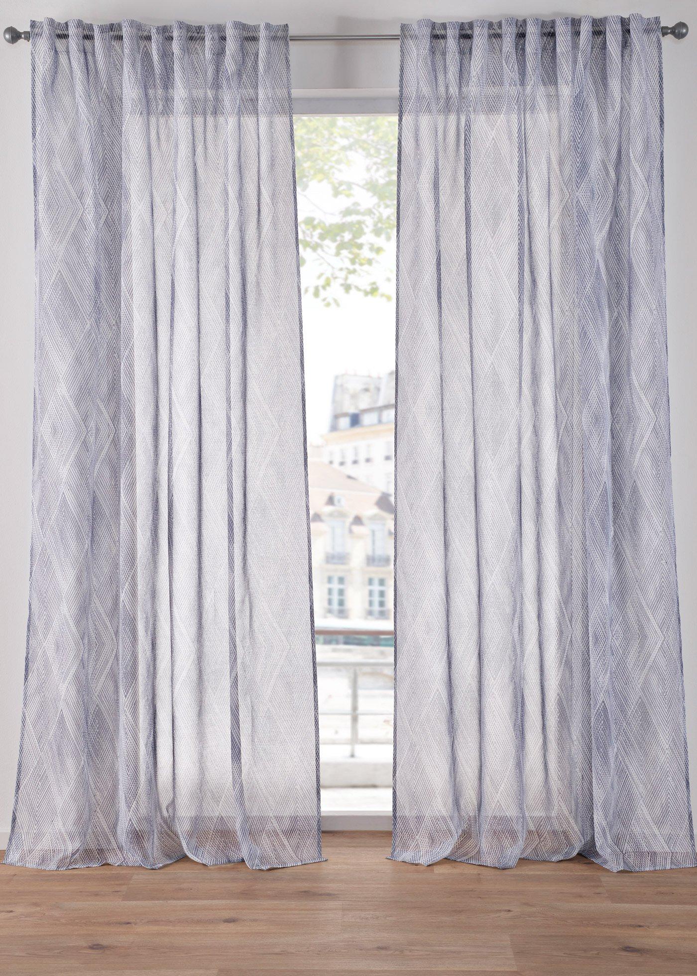 Gardine mit recyceltem Polyester mit grafischem Muster (1er Pack)