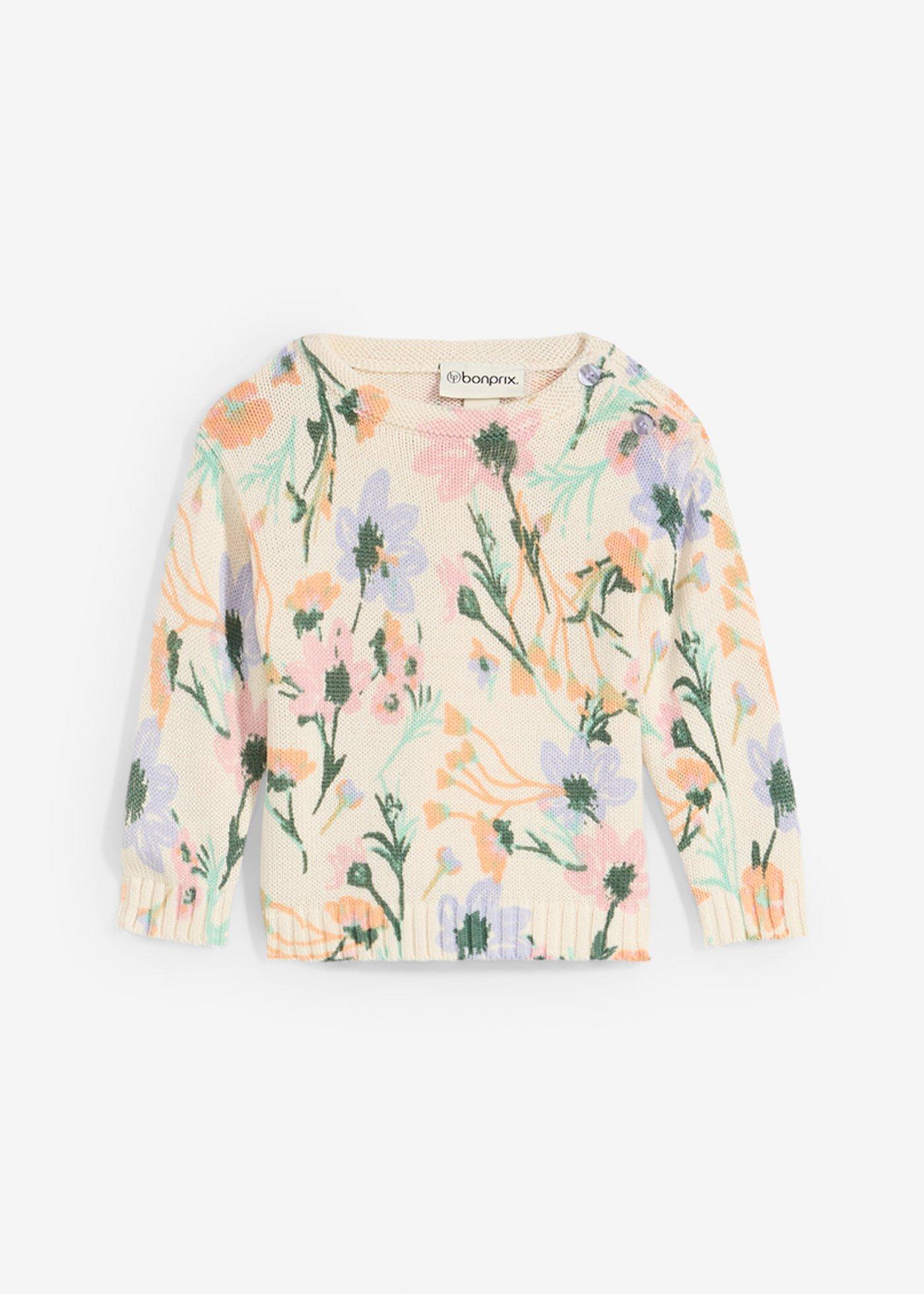 Weicher Baby-Pullover mit Blumenmotiv