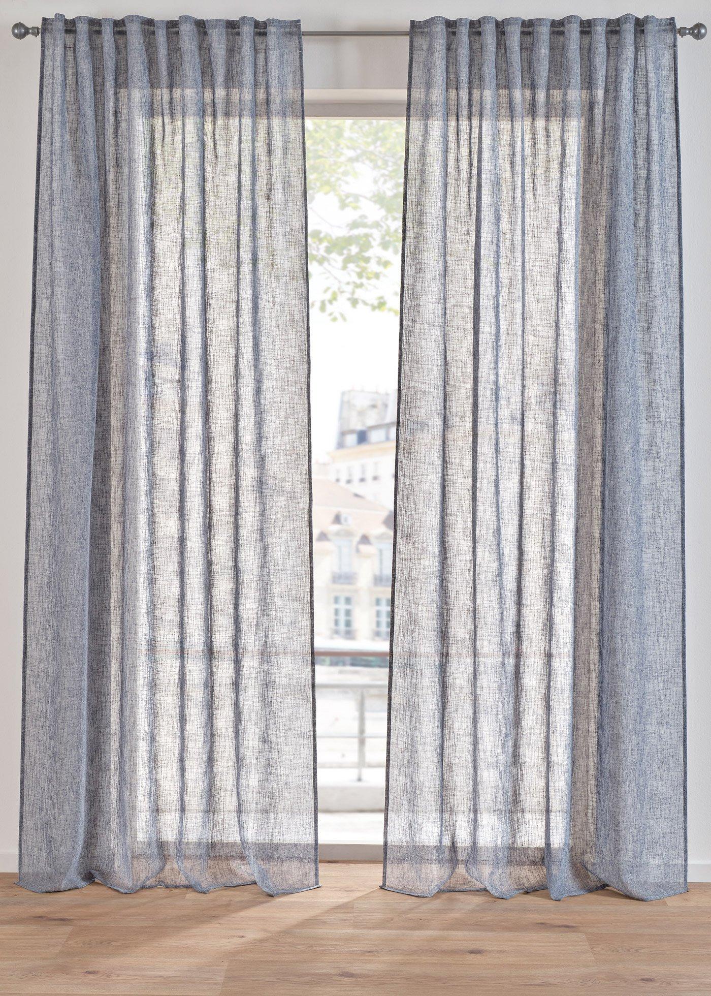 Gardine in Leinen Optik (1er Pack)