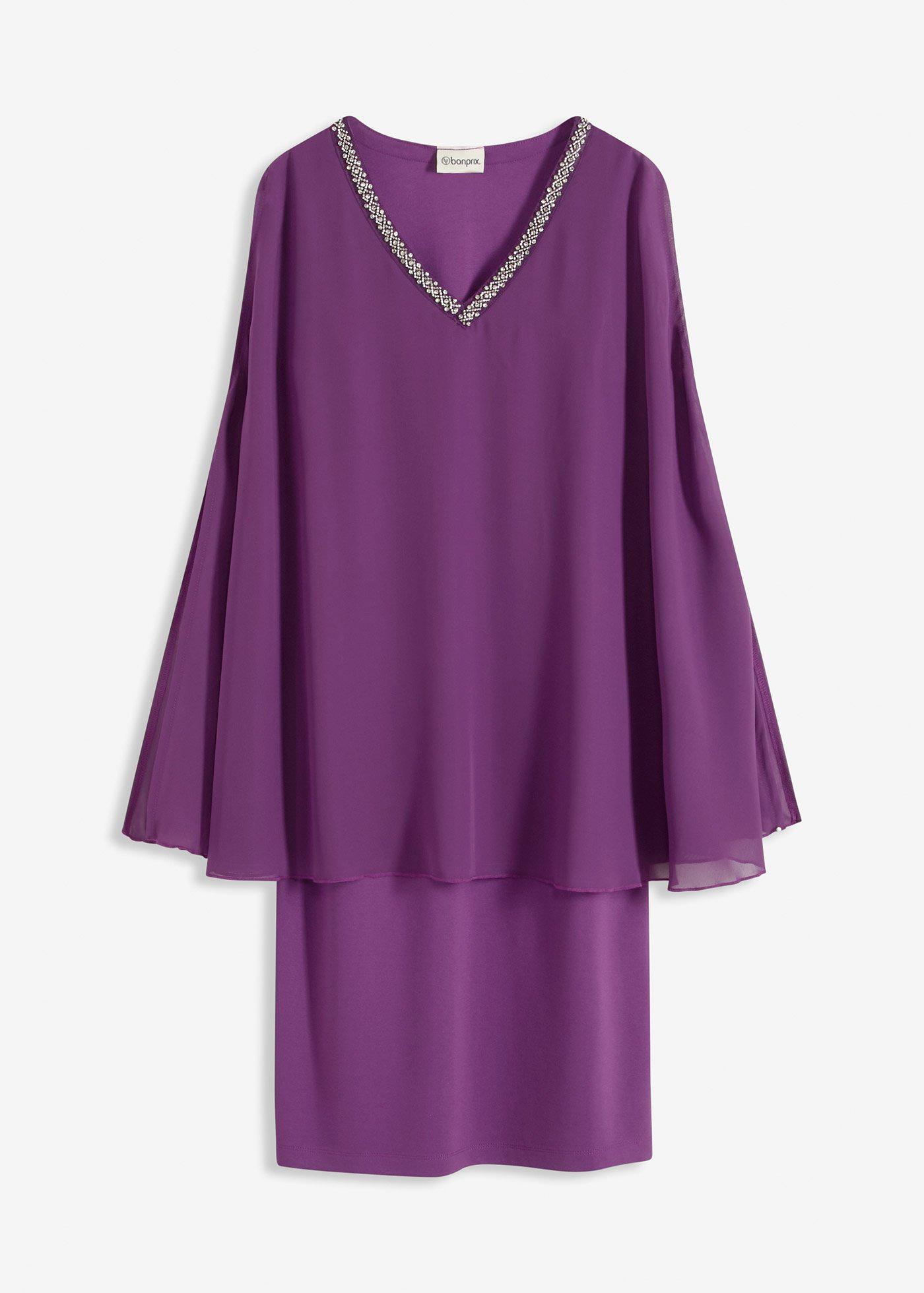 Chiffonkleid mit Strasssteinverzierung