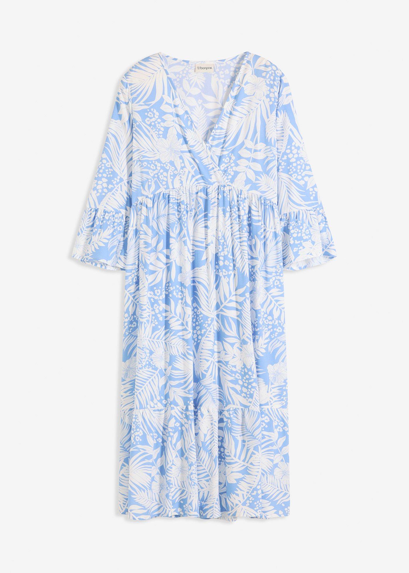 bedrucktes Tunika-Kleid aus fließender Viskose