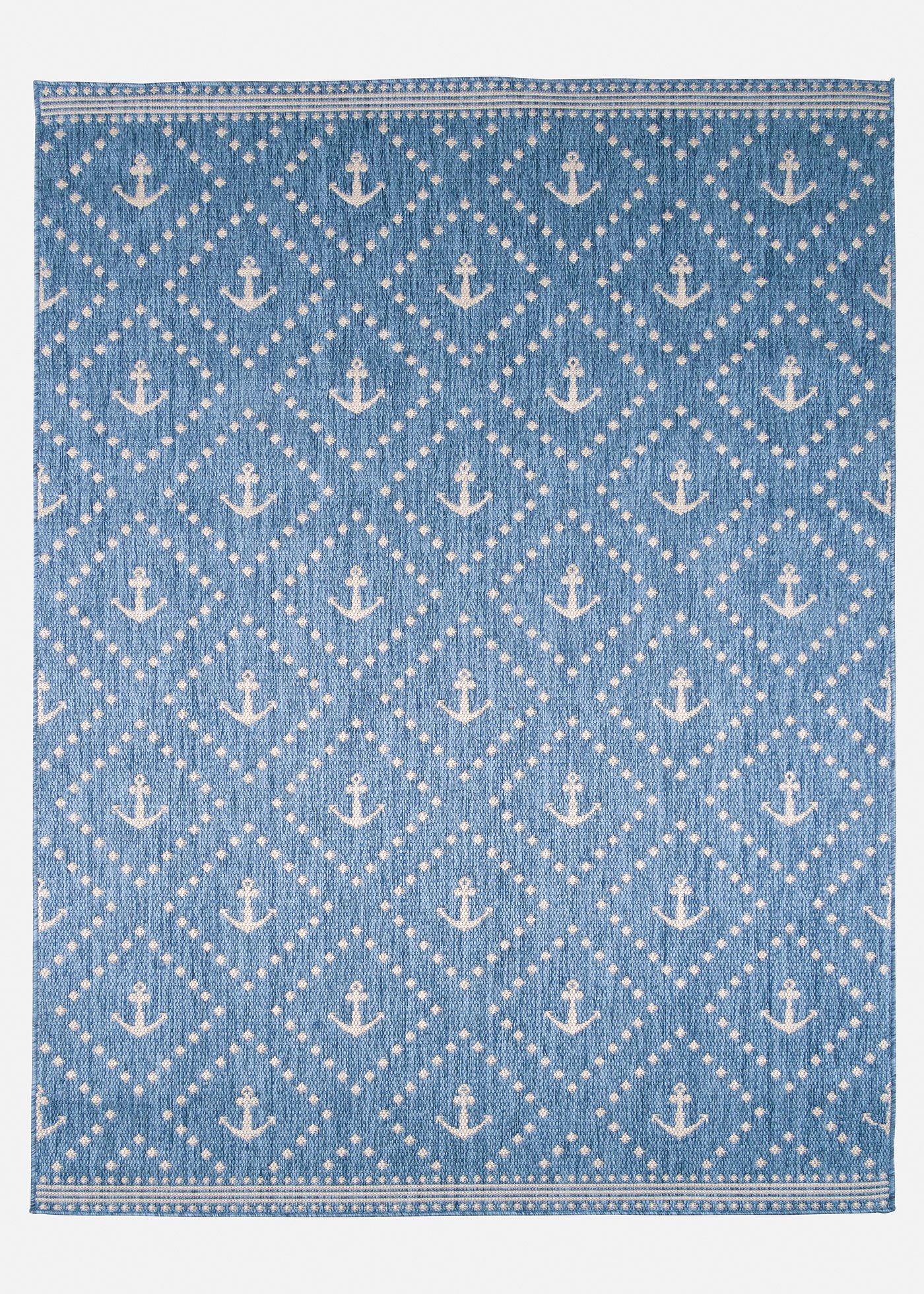 In-und Outdoor Teppich mit Anker Motiv