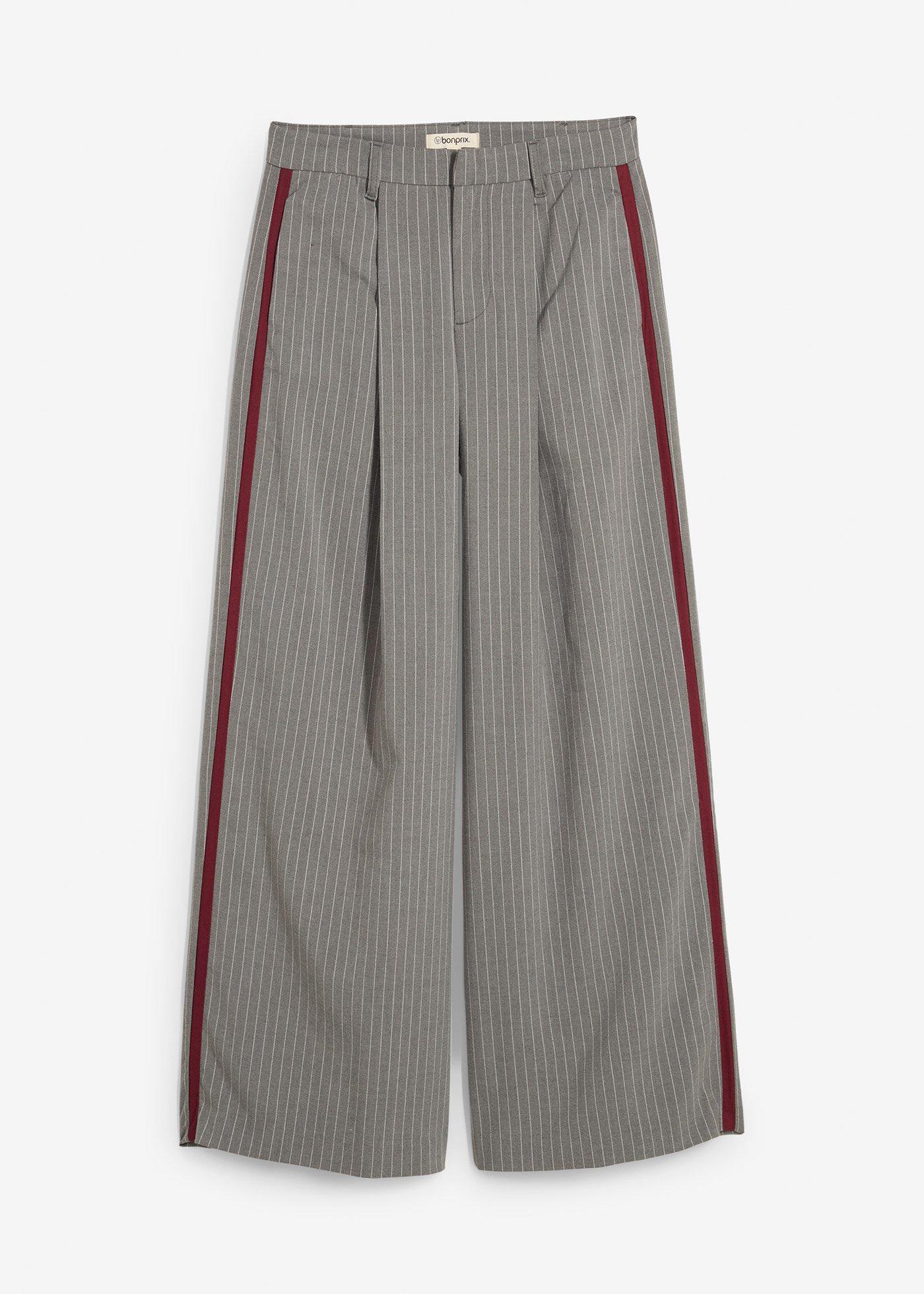 Bundfaltenhose mit Kontraststreifen