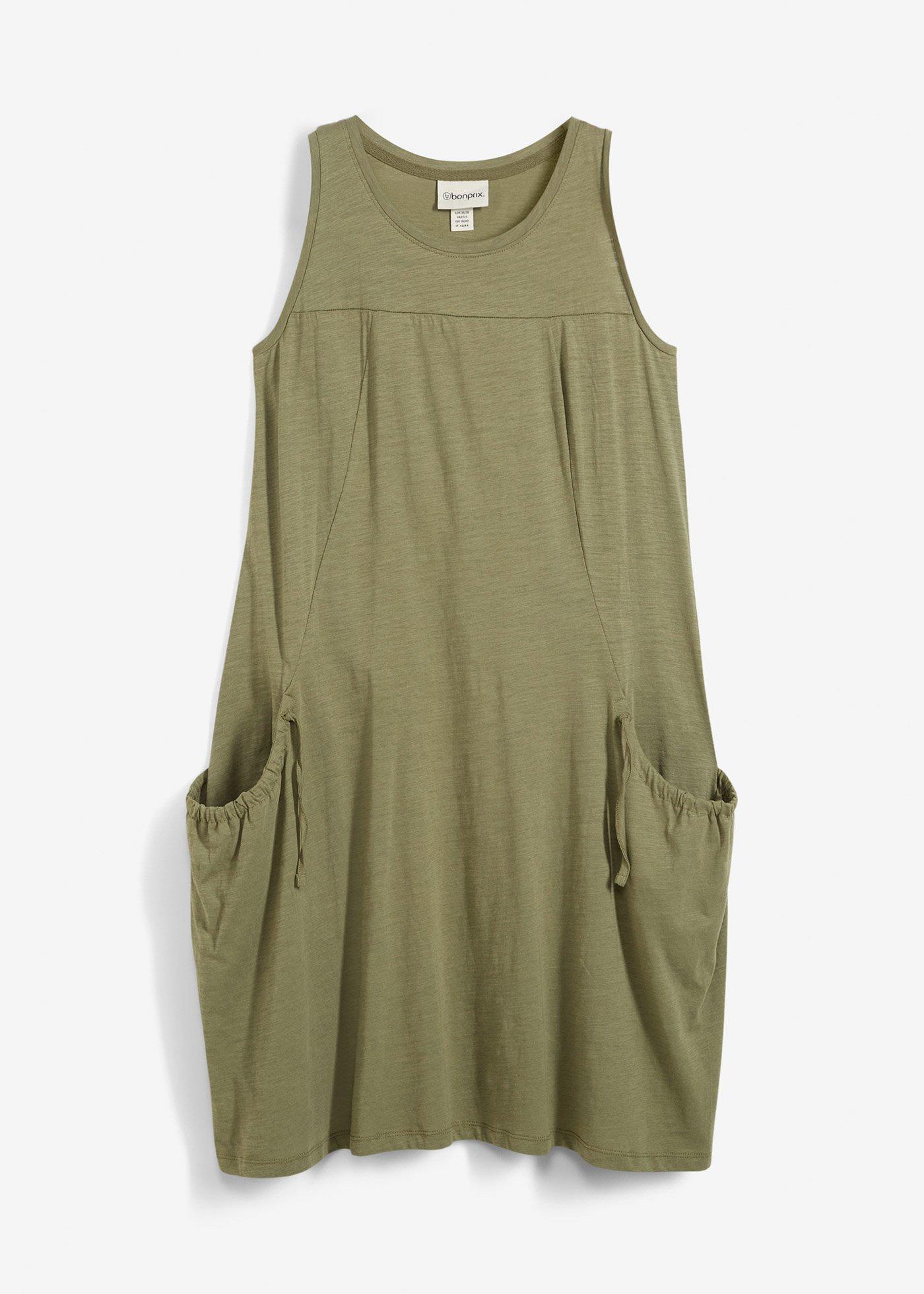 Baumwoll-Jerseykleid mit Taschen