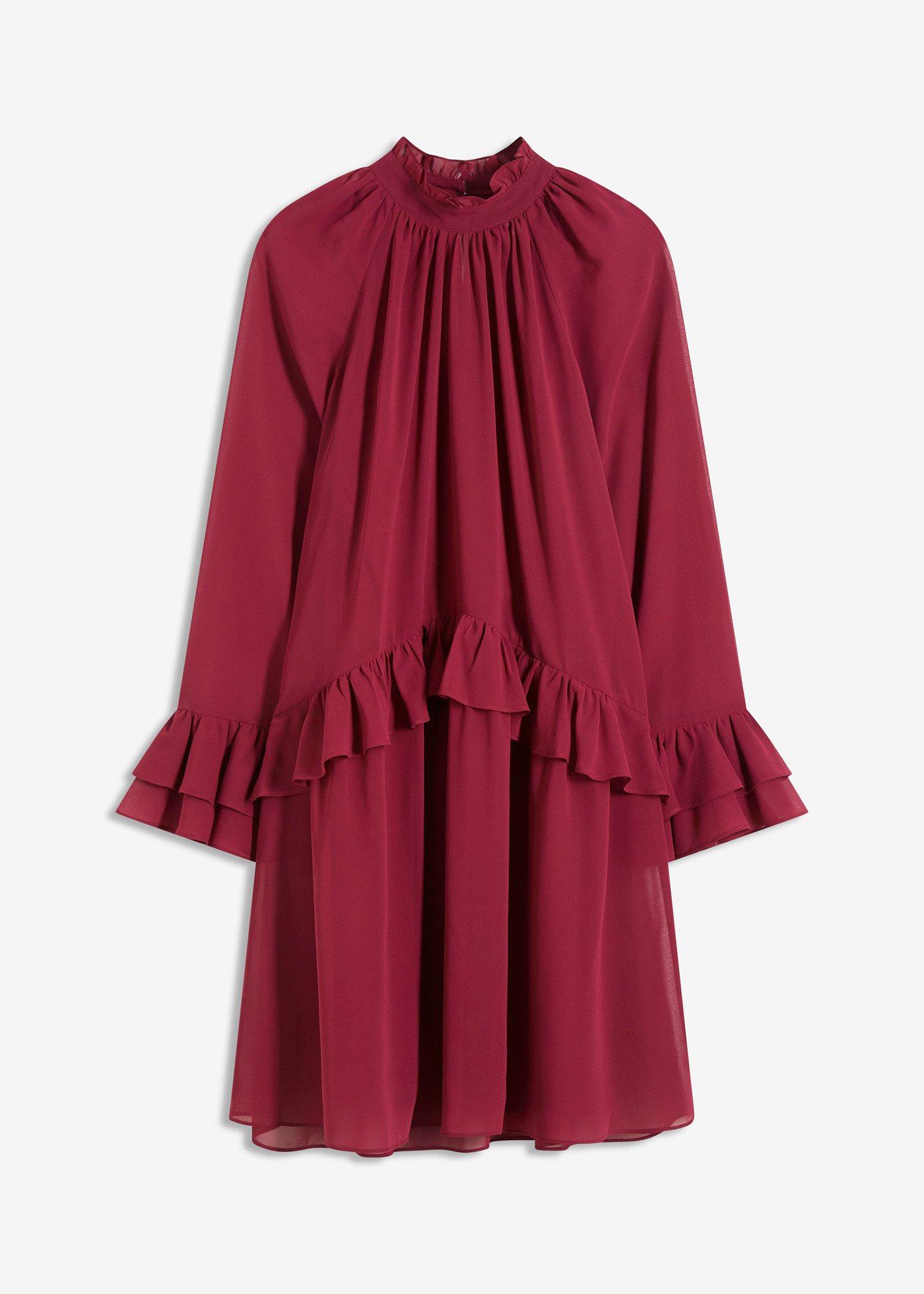 Chiffonkleid mit Volants