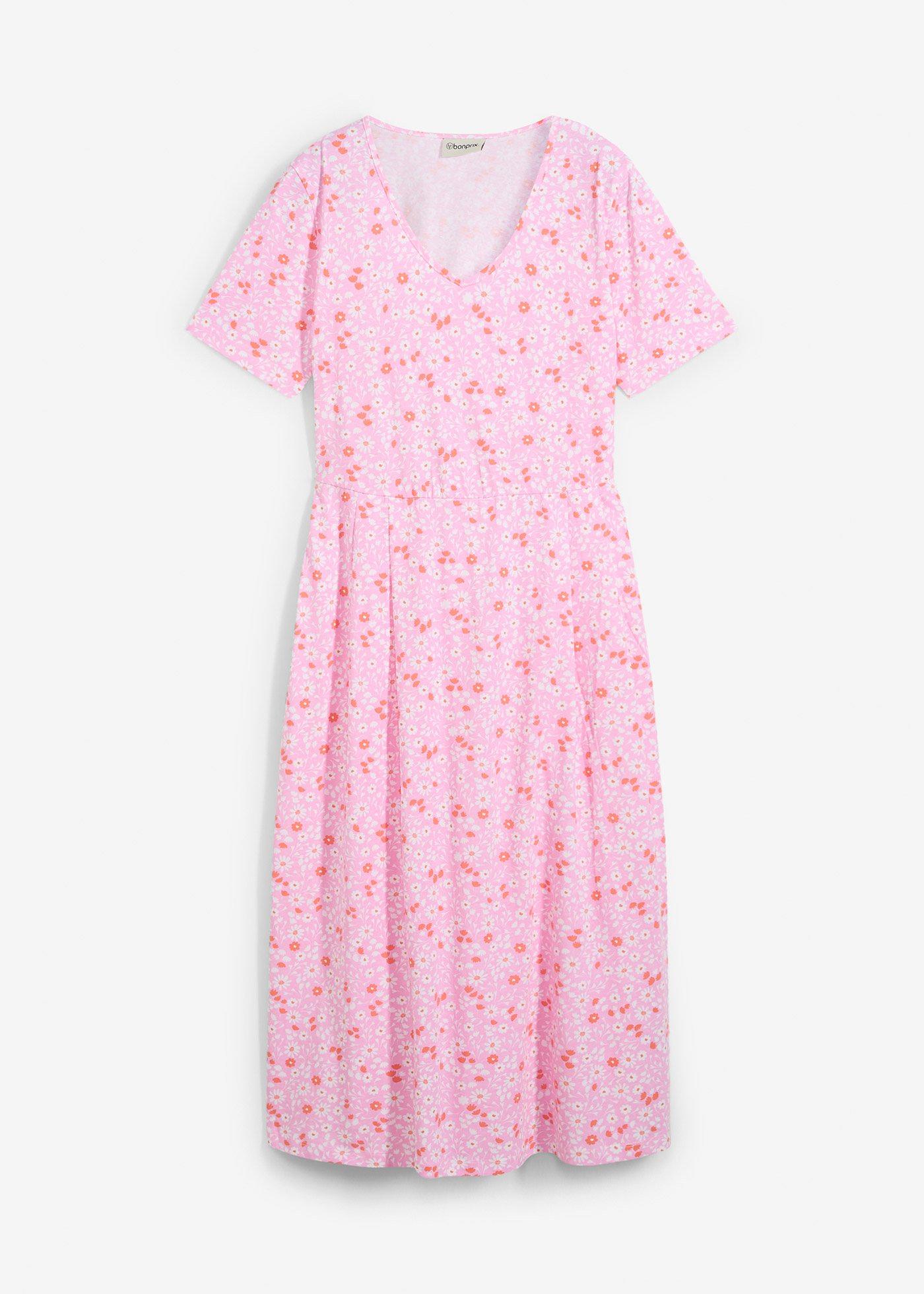 Baumwoll-Jerseykleid, Midilänge