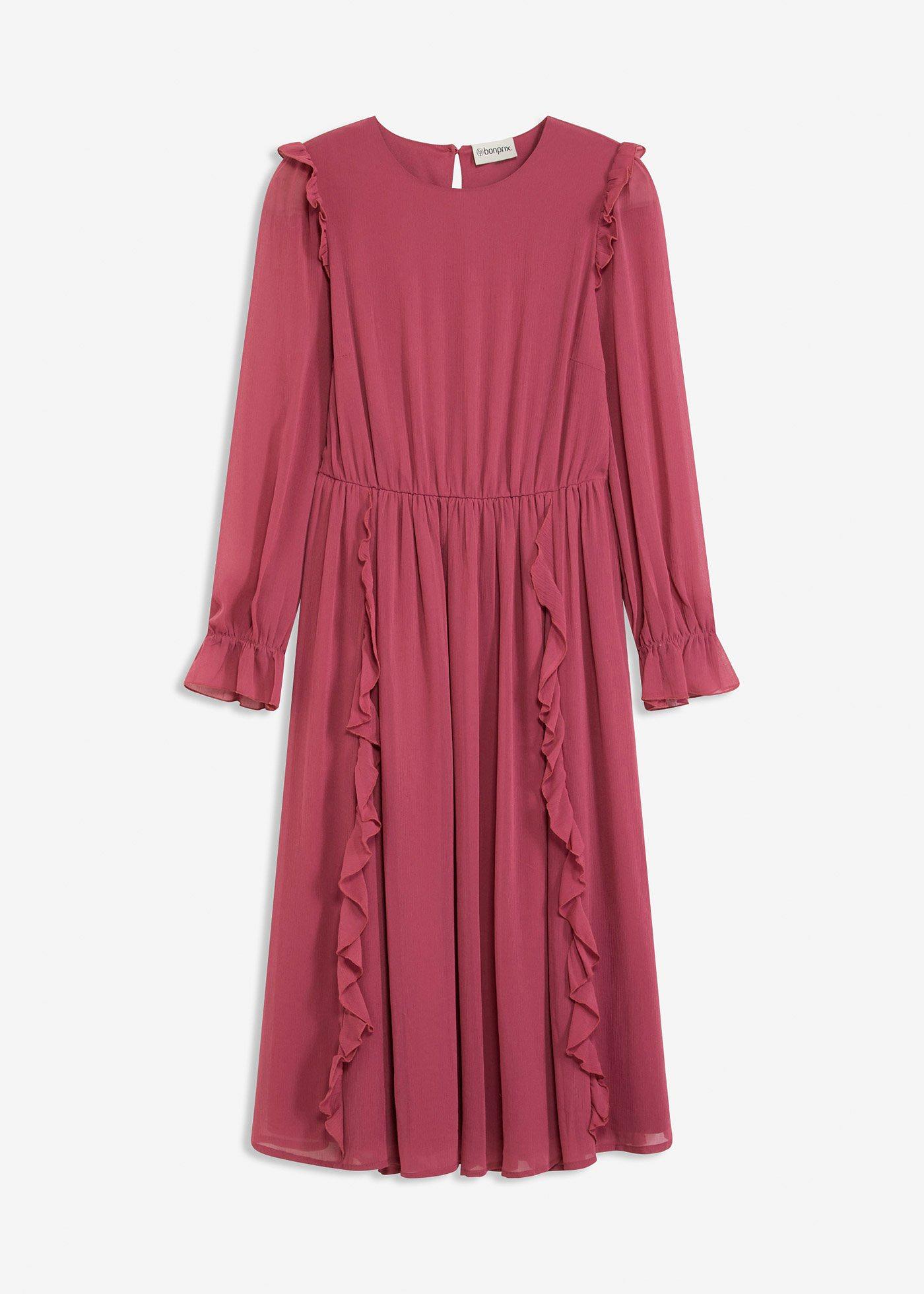 Chiffonkleid mit Volants