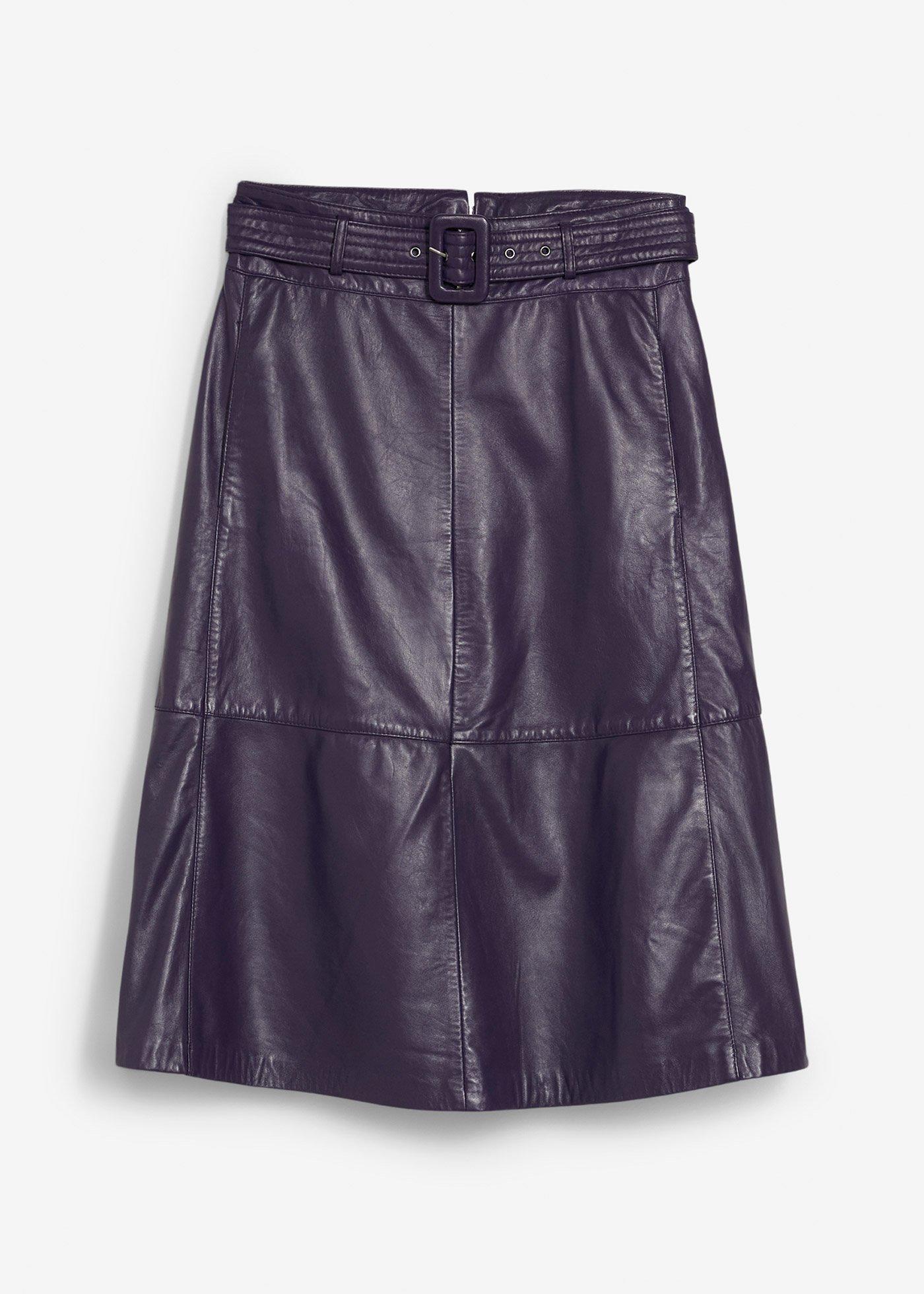 Lammnappa-Lederrock mit Gürtel (2-tlg.-Set)