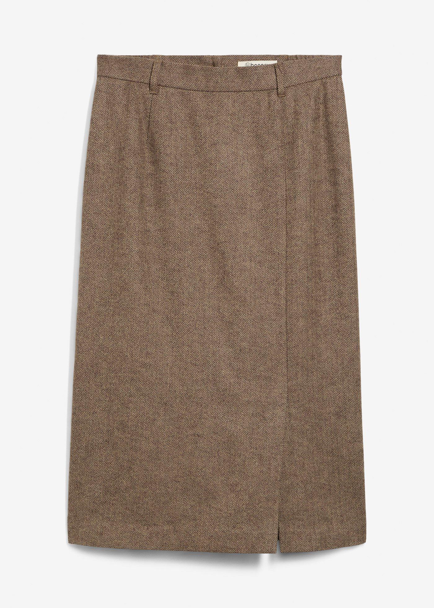 Bleistiftrock mit Wolle