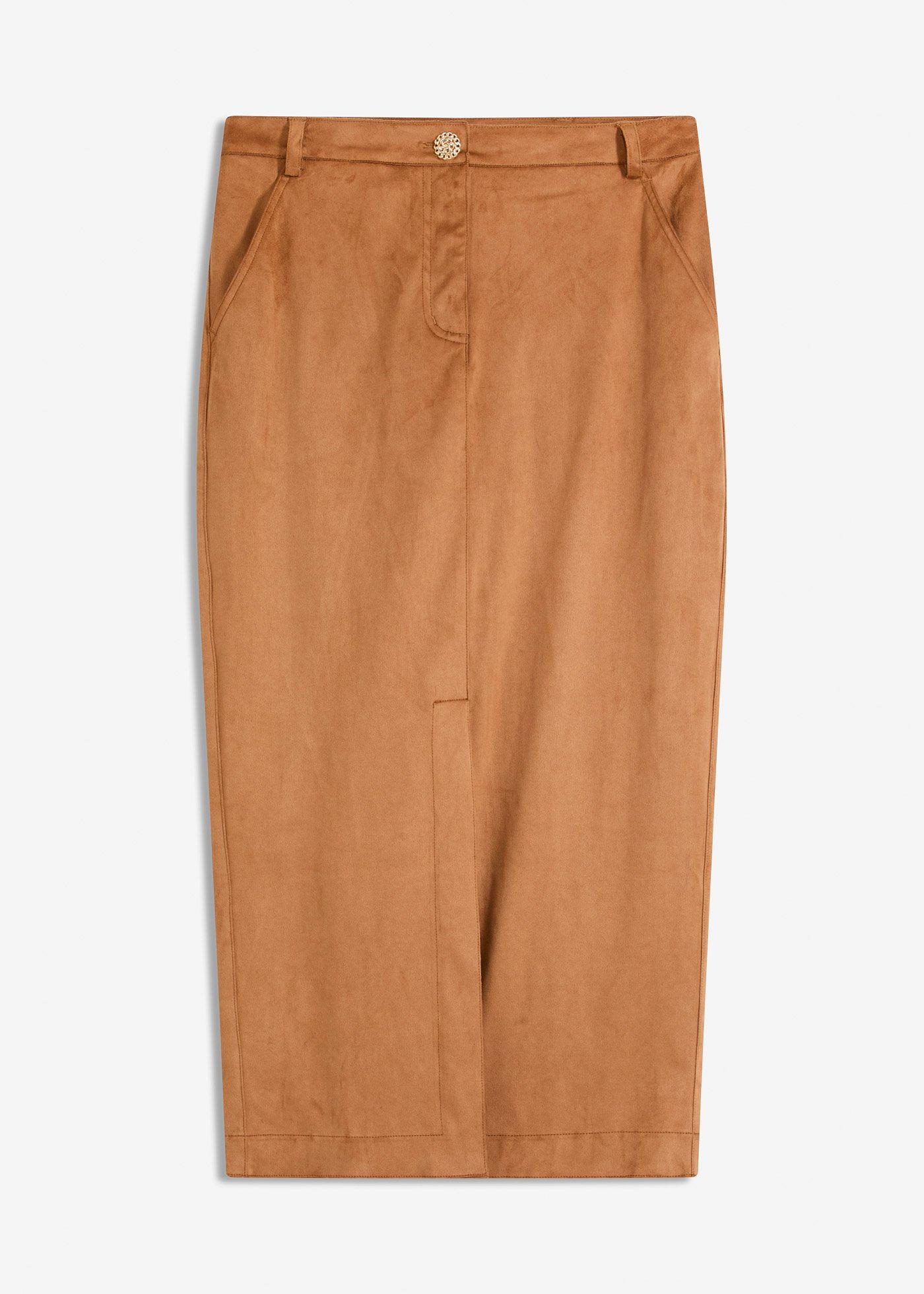 Bleistiftrock aus Velourslederimitat