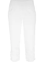 Baumwoll-Capri-Hose mit Bequembund und Raffung, bonprix