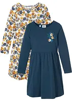 Mädchen Jerseykleid (2er Pack) aus Bio-Baumwolle, bonprix