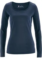 Baumwoll-Langarmshirt mit Rundhalsausschnitt, bonprix