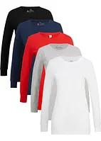 Longshirt mit Rundhalsausschnitt, Langarm (5er Pack), bonprix