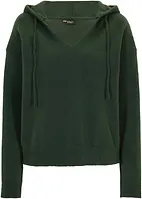 Pull en maille à col V et capuche, bonprix