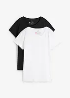 Lot de 5 tee-shirts col rond, manches courtes, bonprix