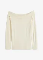 Off-Shoulder-Ripp-Pullover, bonprix