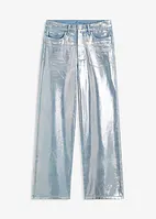 Wide-Leg-Jeans, mit Glanzbeschichtung, bonprix