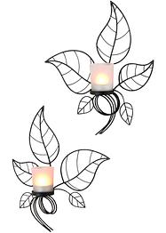 Bougeoir mural en forme de feuille (Ens. 2 pces.), bpc living bonprix collection