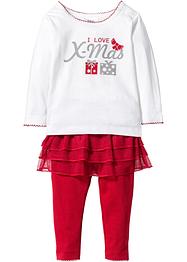 Baby Shirt+Leggings Tutu Weihnachten (2-tlg.) Bio-Baumwolle, bpc bonprix collection