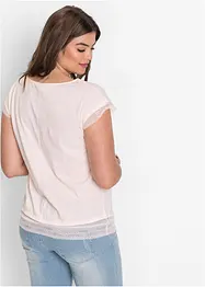 T-shirt boxy à dentelle, bonprix