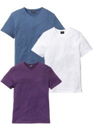 Lot de 3 T-shirts col en V, bpc bonprix collection